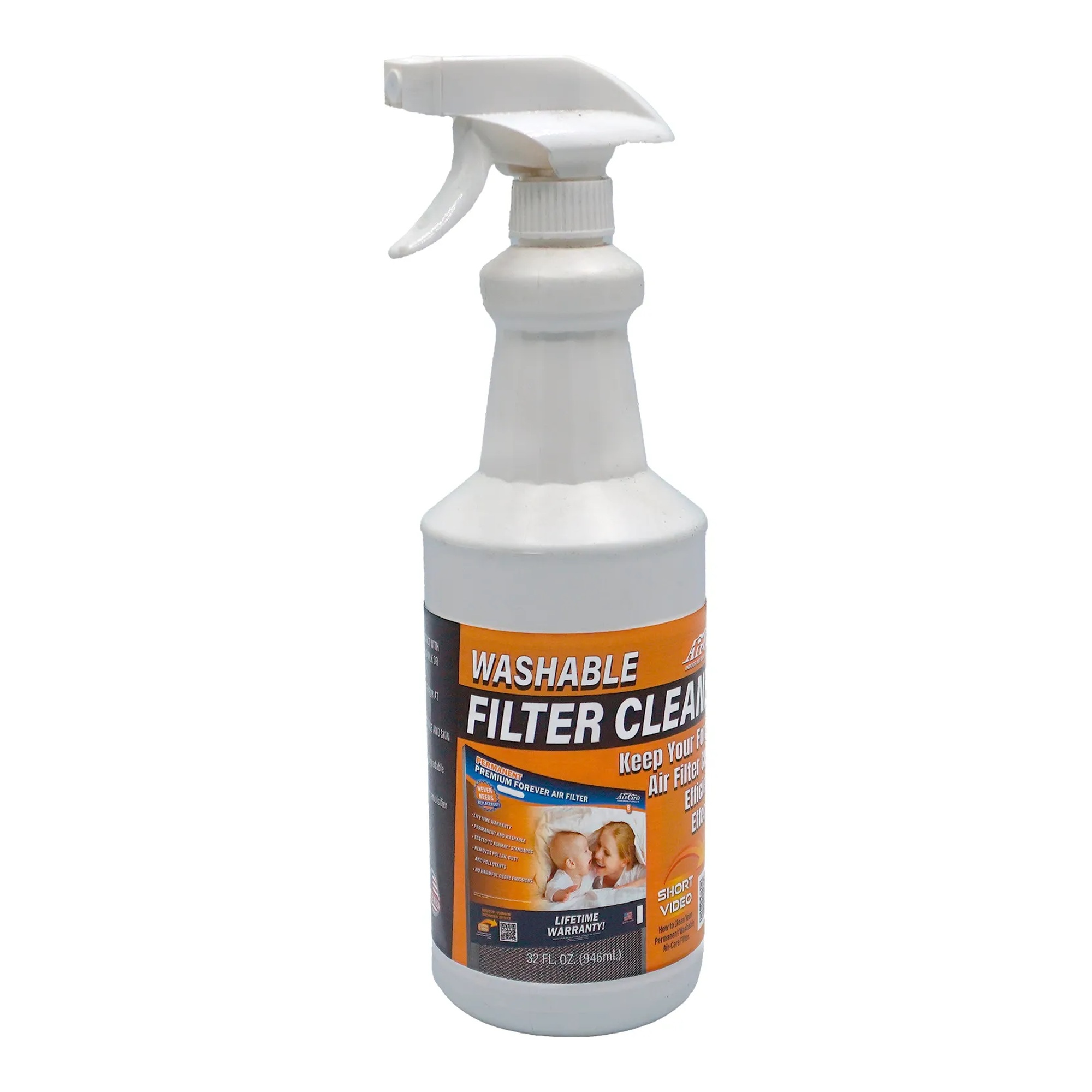 Permanent Washable Air Filter Cleaner, 32 oz Spray Bottle