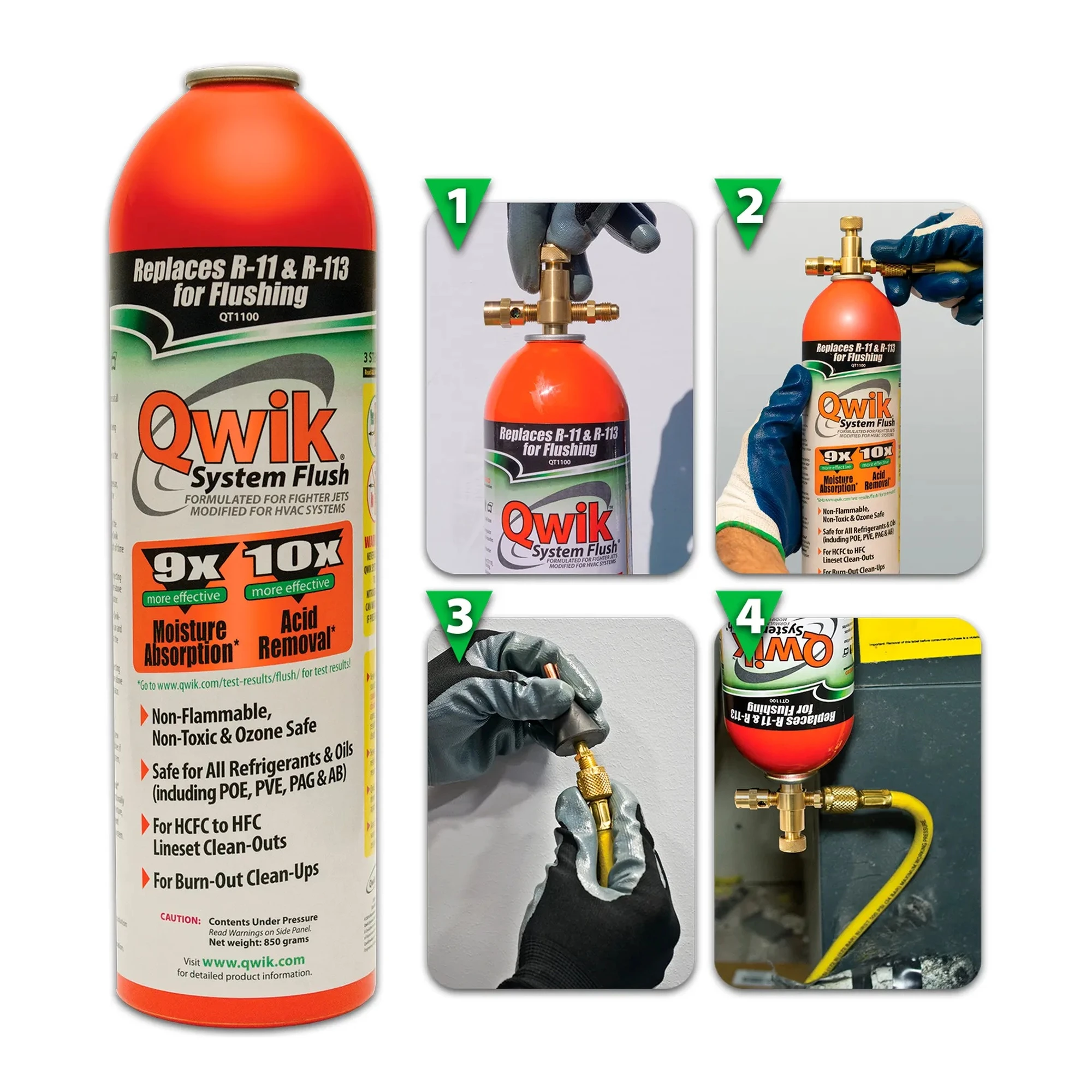 2 lb aerosol container of refrigeration line set flush cleaner