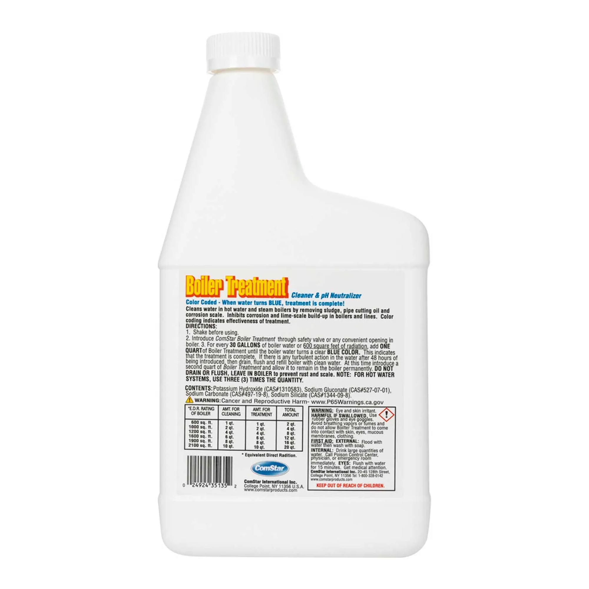 1-quart color-coded boiler water cleaner and pH neutralizer