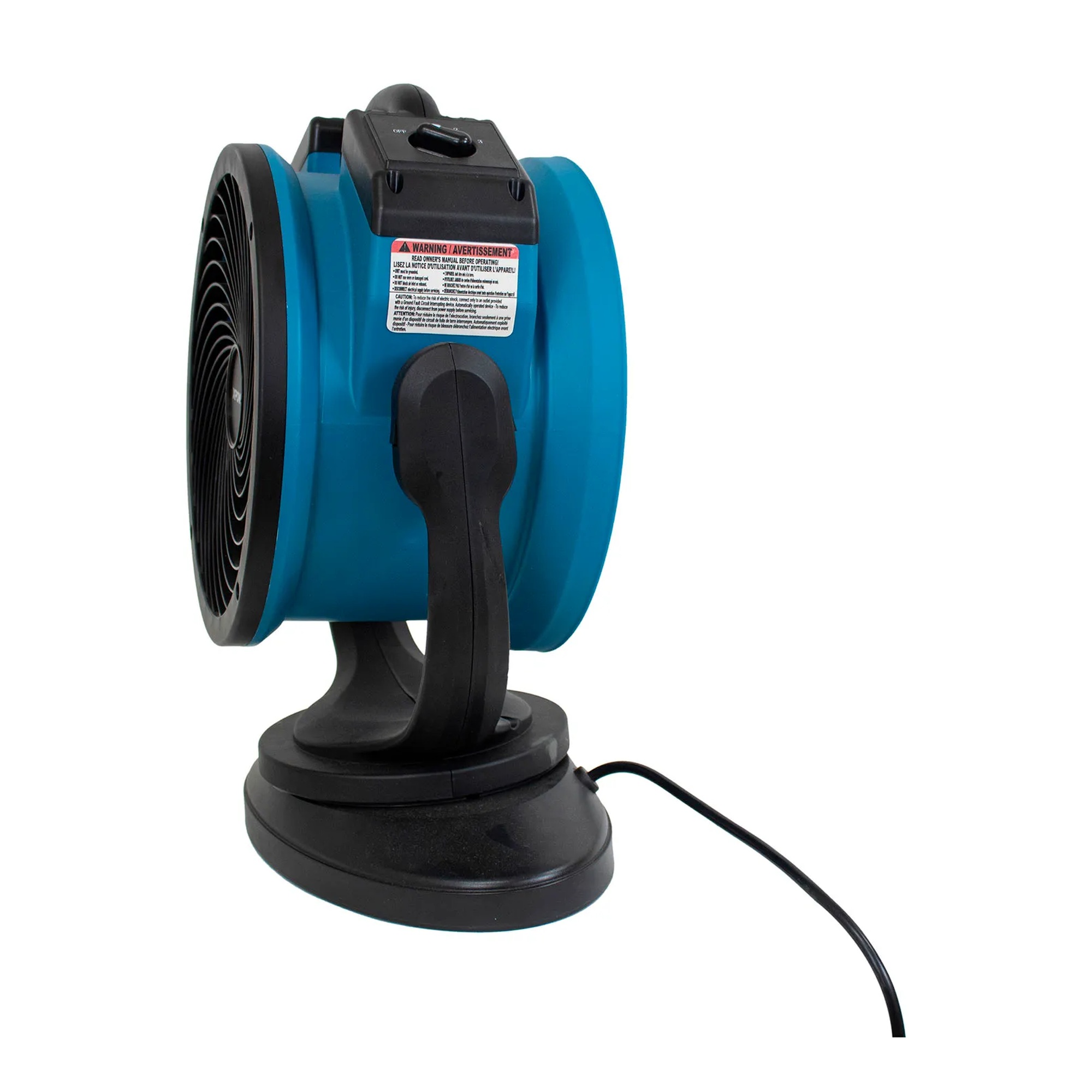Blue portable oscillating outdoor misting fan