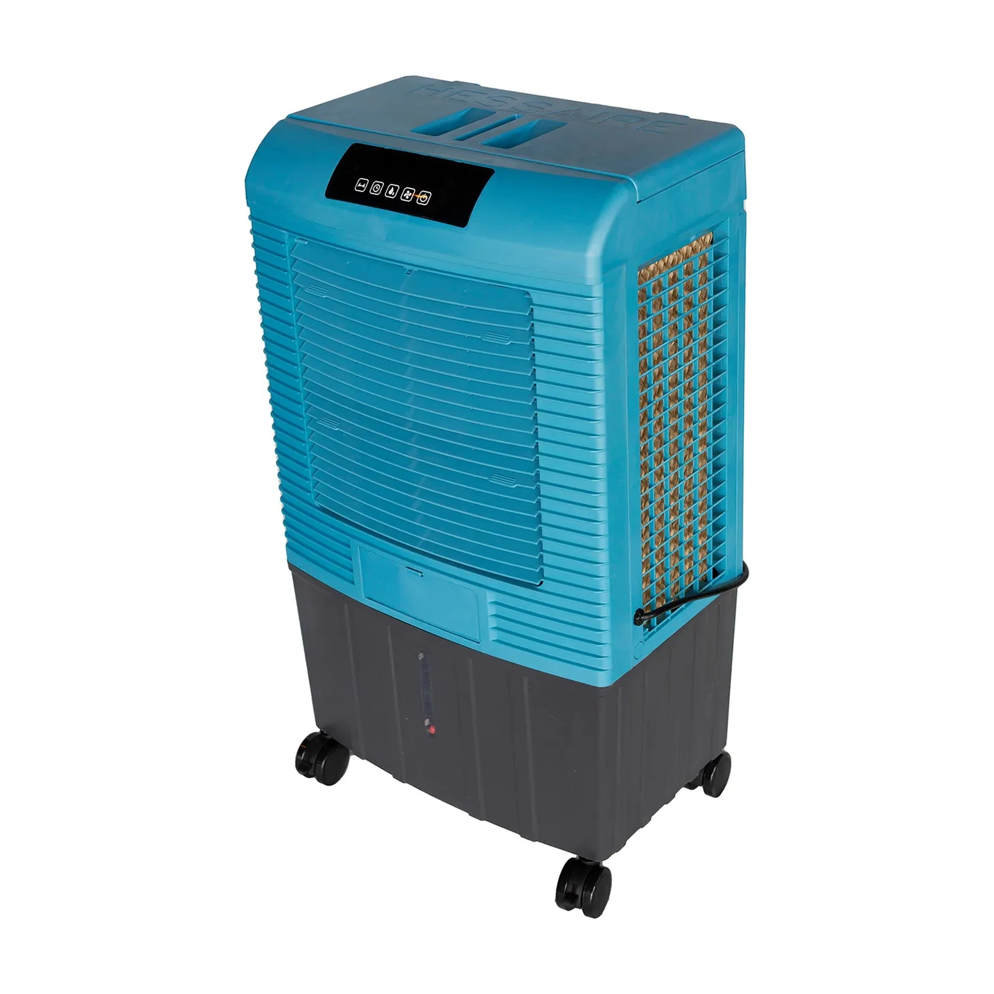 Gray portable evaporative cooler with 2,100 CFM airflow