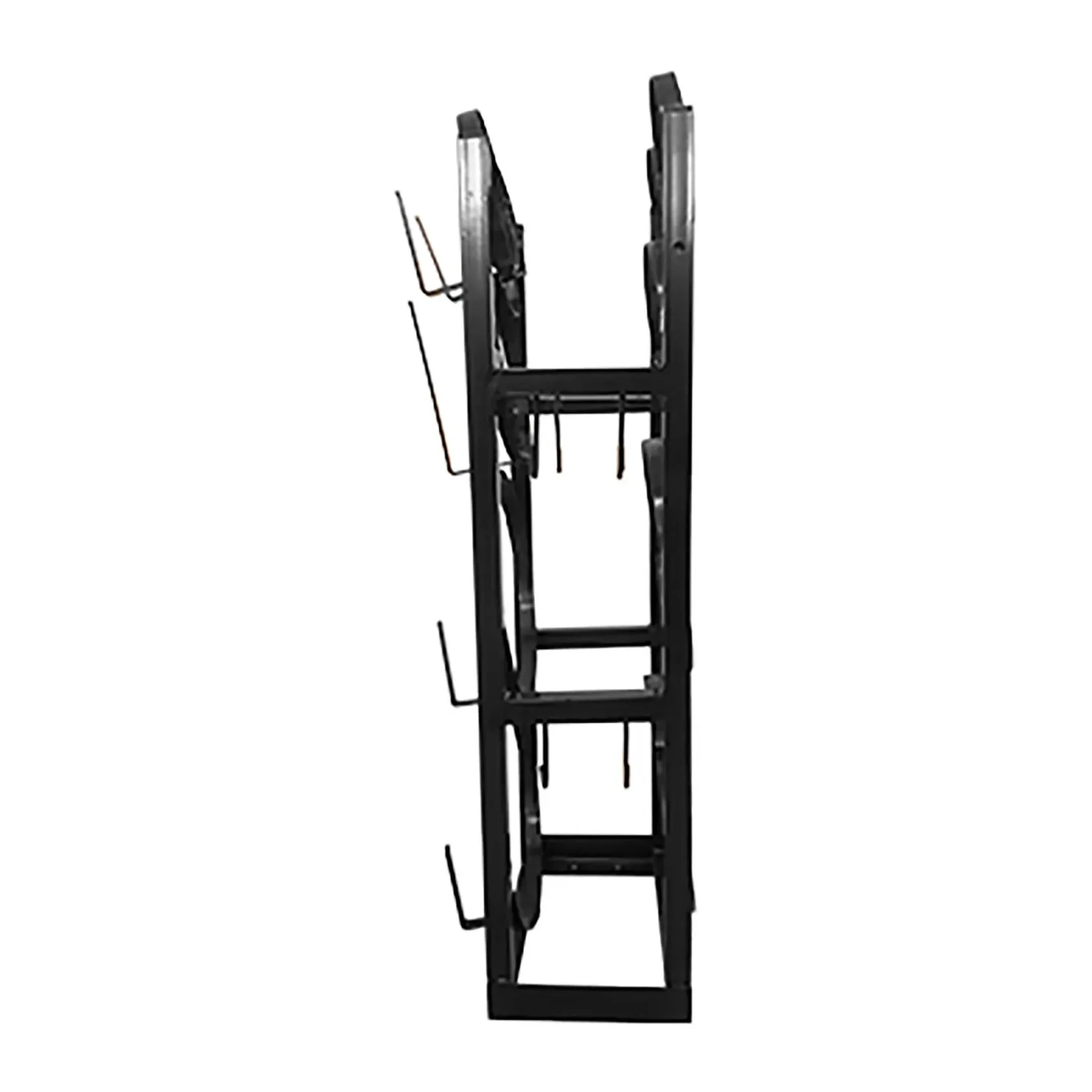 Black steel pickup rack for refrigerant cylinders and gas tanks