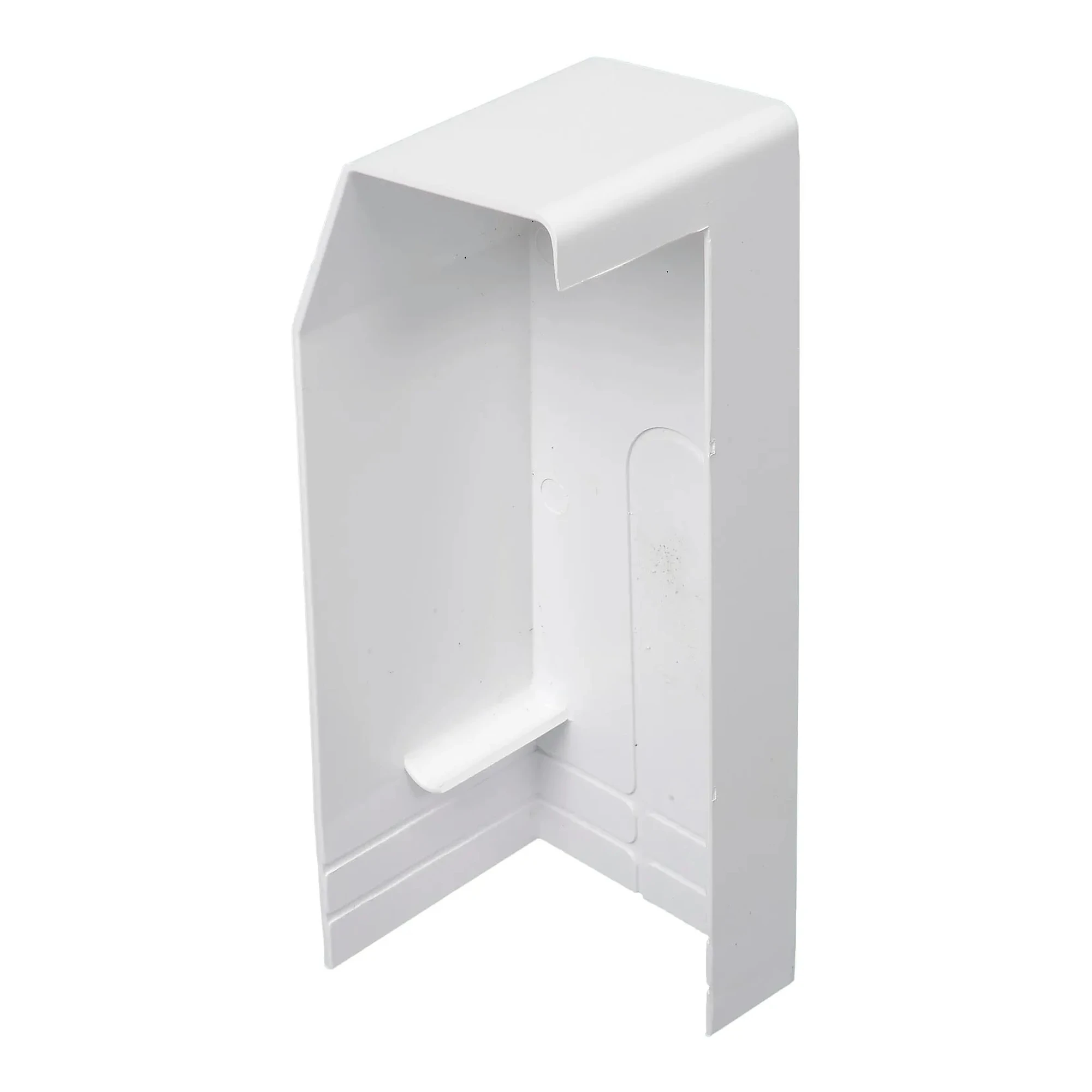 Plastic left end and wall cap for a hot water hydronic baseboard cover