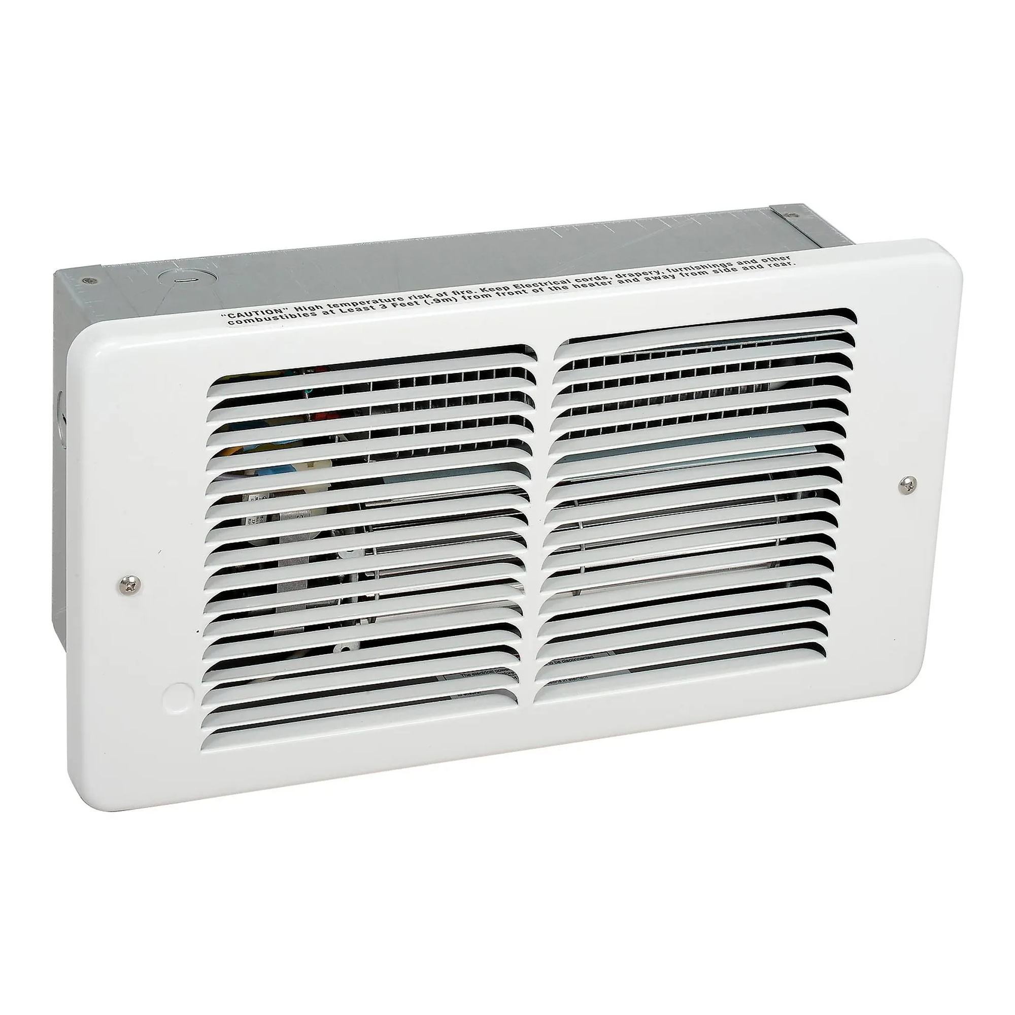 Compact 120V Electric Wall Heater, White, 1500W Maximum