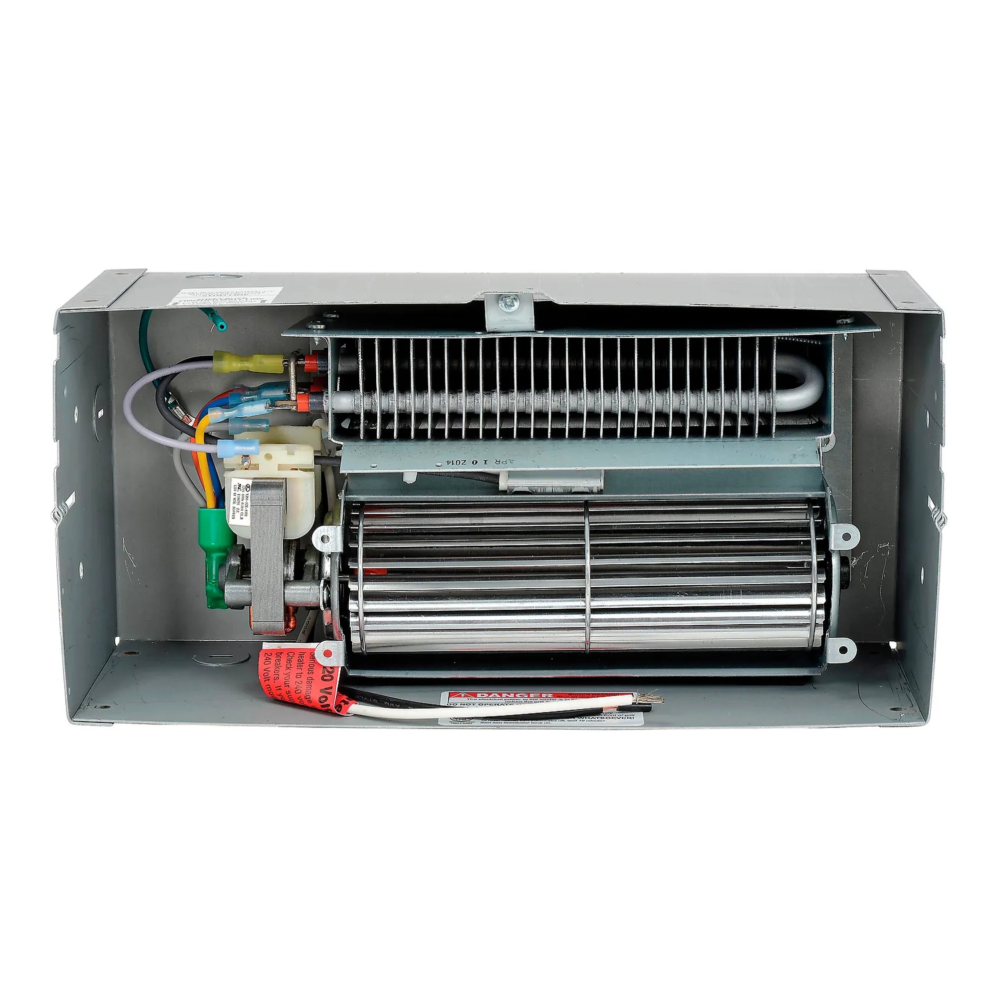 White compact electric wall heater with front grille