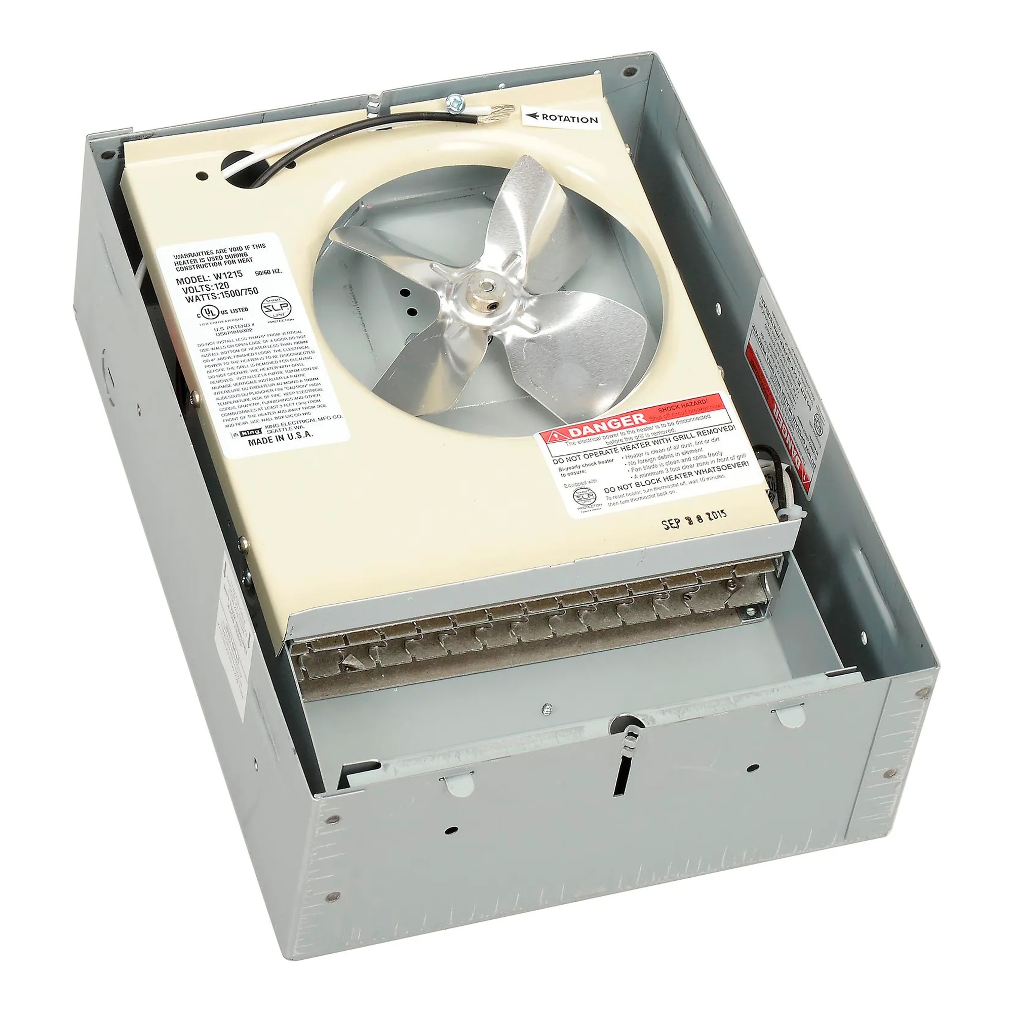 White forced-air electric wall heater