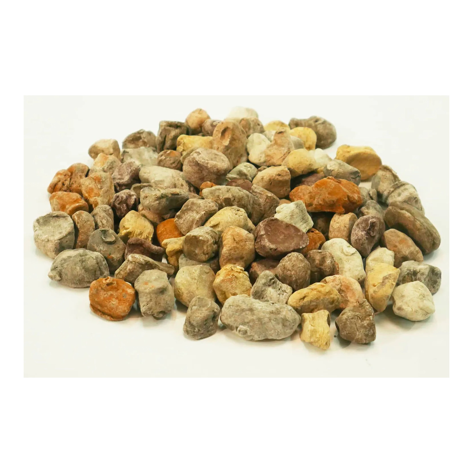 Multicolor ceramic fiber fireplace pebbles, 24-piece set