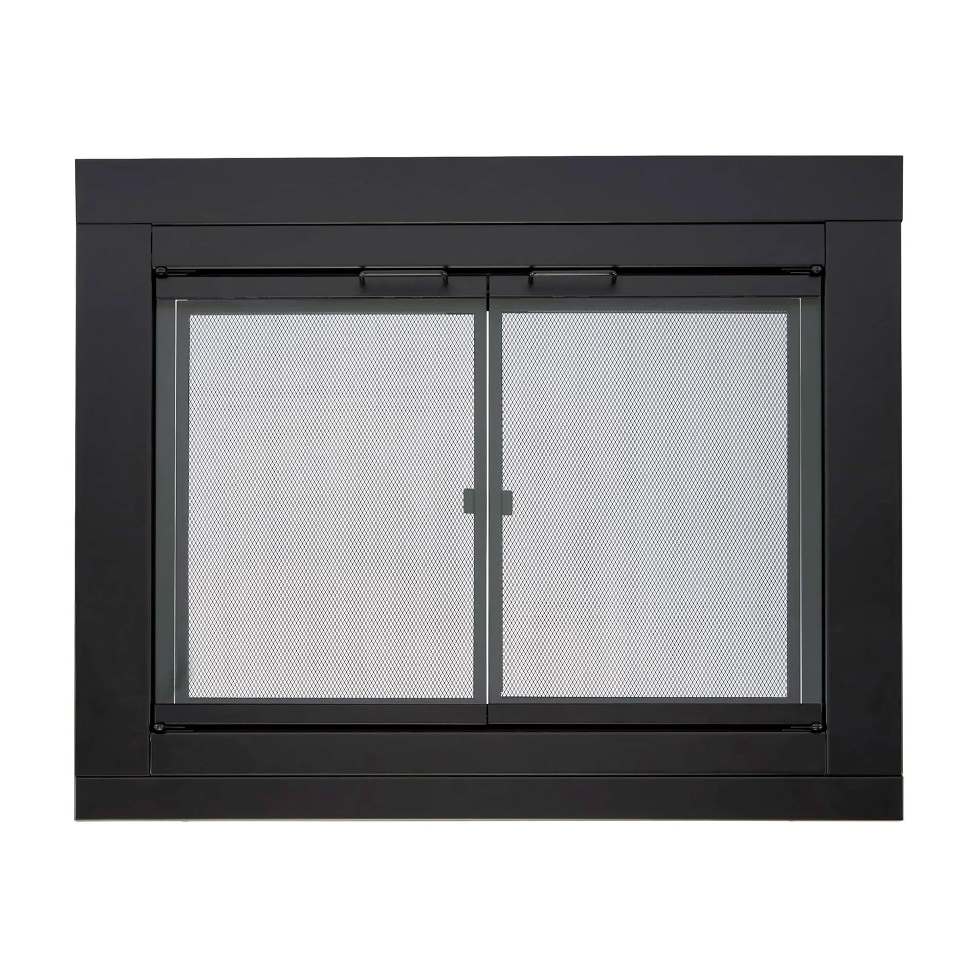 Black Fireplace Glass Doors with Screen, Small