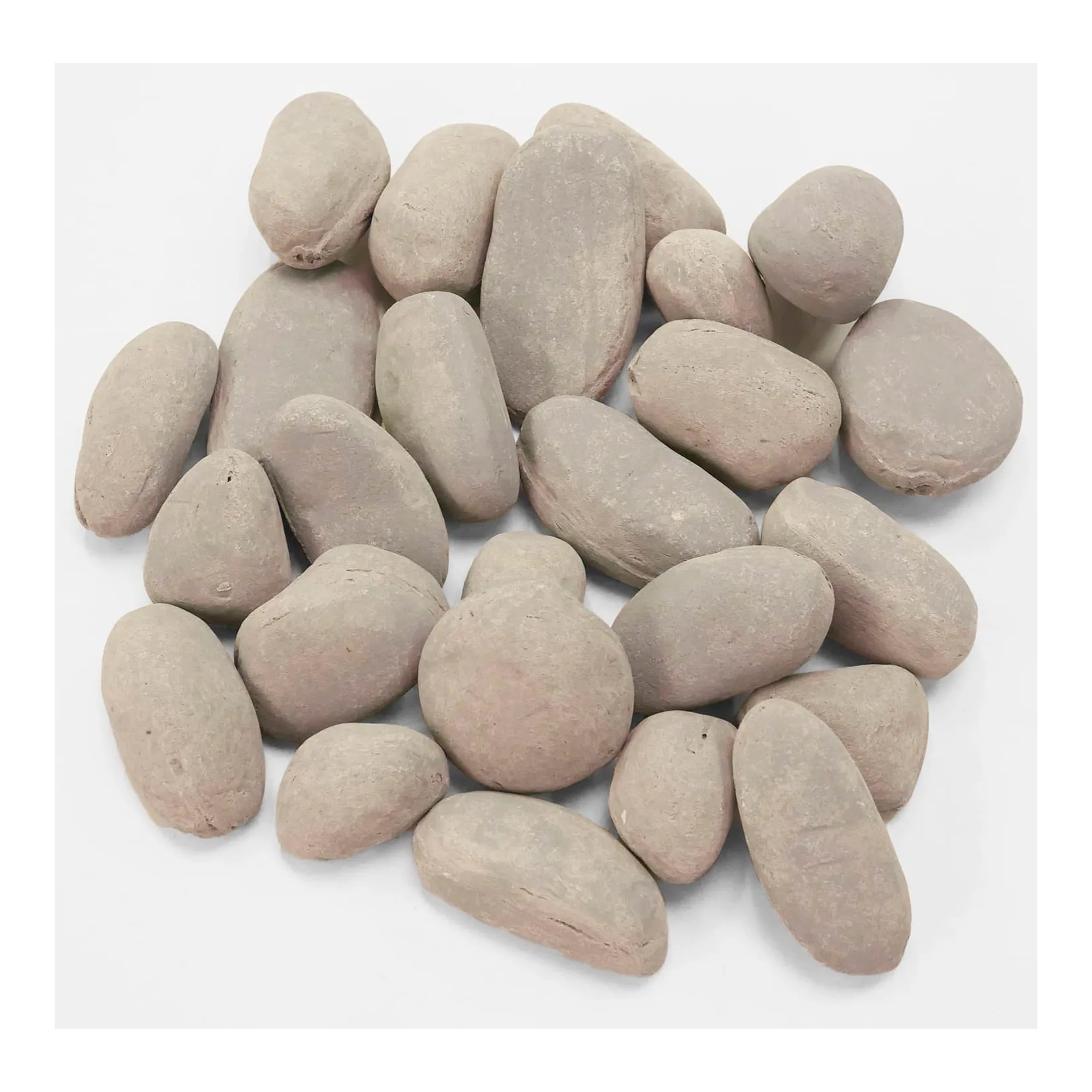 Gray ceramic fiber fireplace rocks, 24-piece set