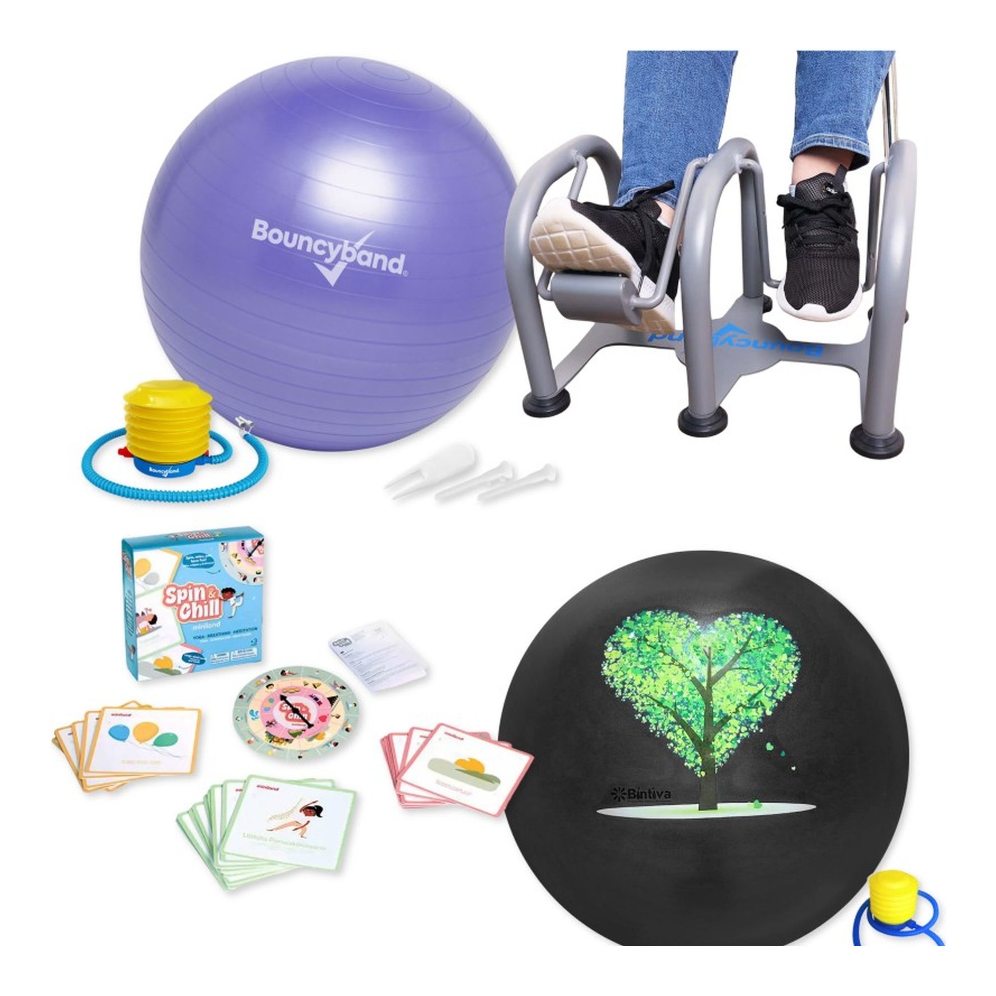 Mobility and Self-Regulation Kit with Balance Balls, Foot Swing and Activity Game