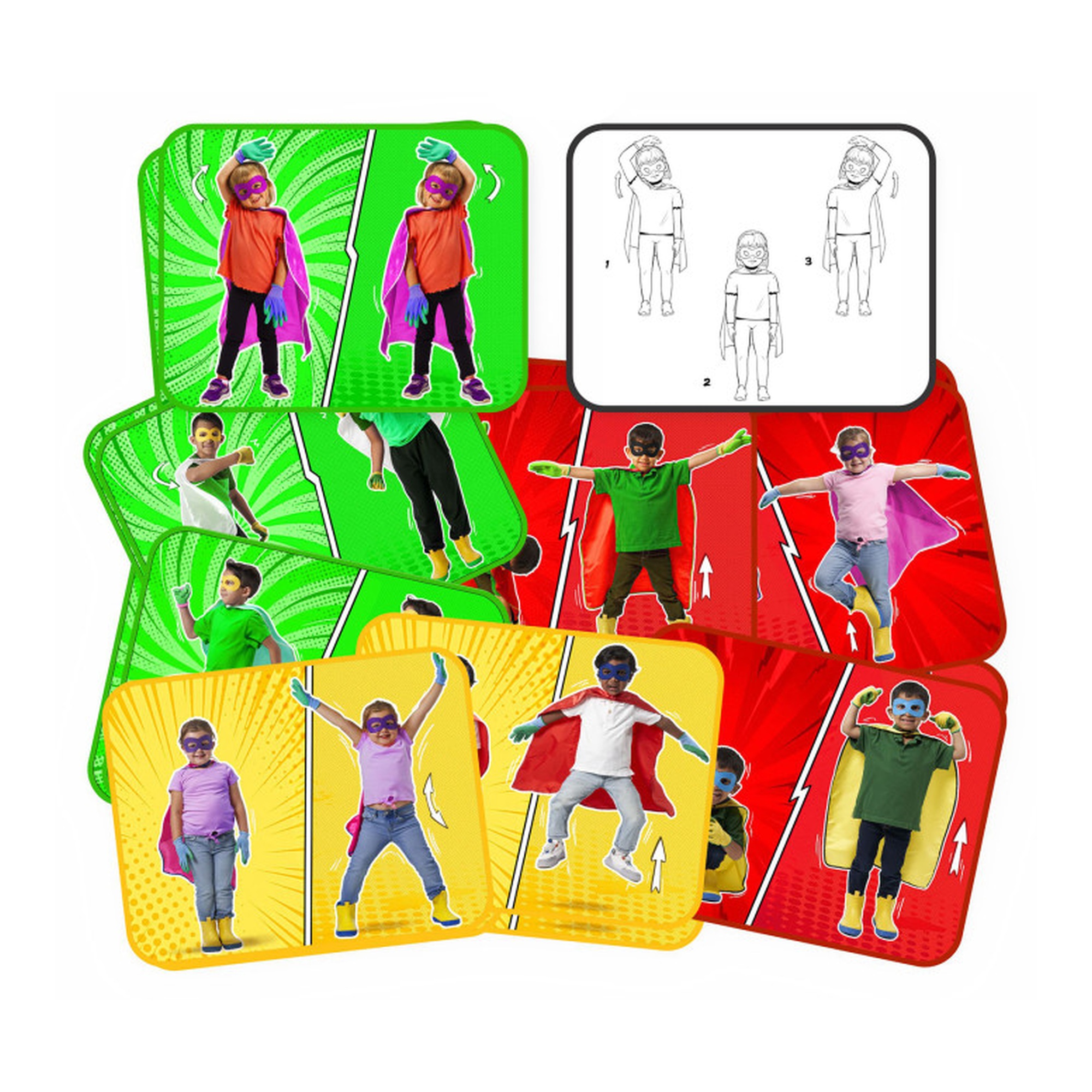 Superhero Exercise Activity Cards, 16-Card Set