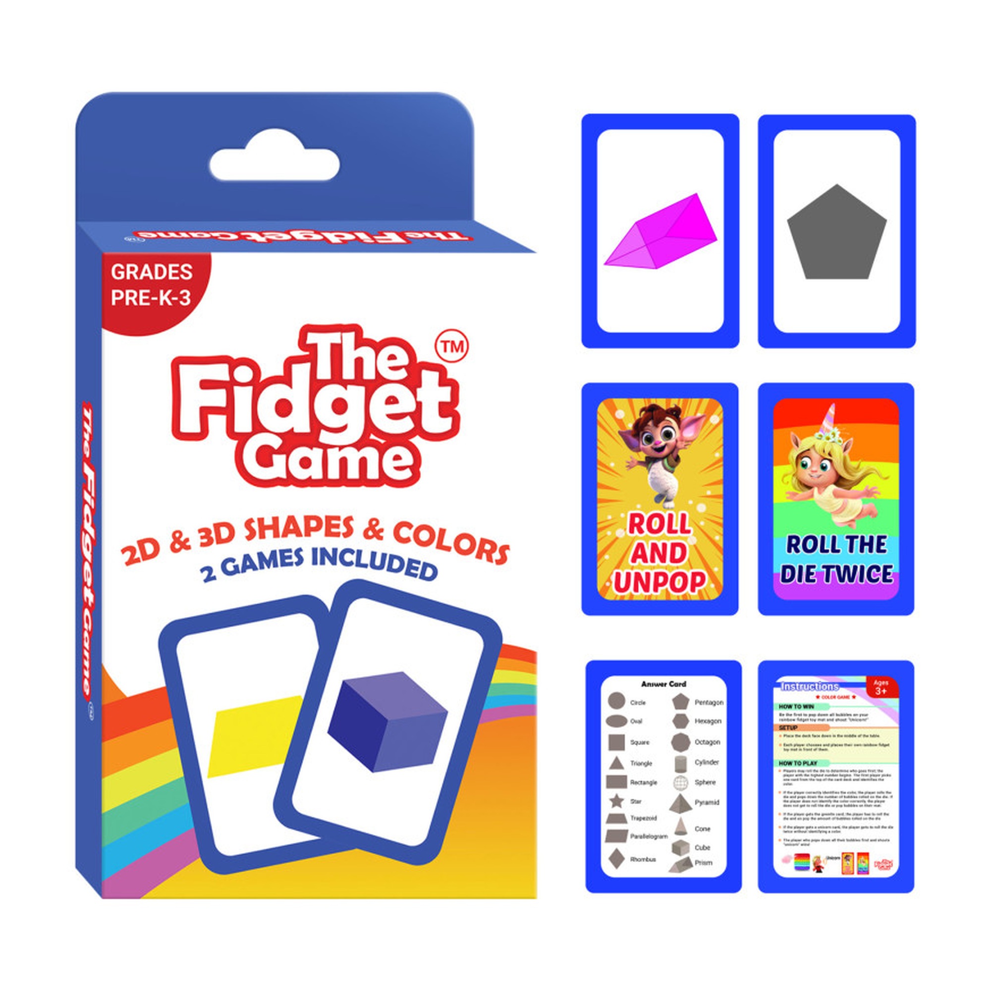 2D and 3D Shapes and Colors Learning Card Pack