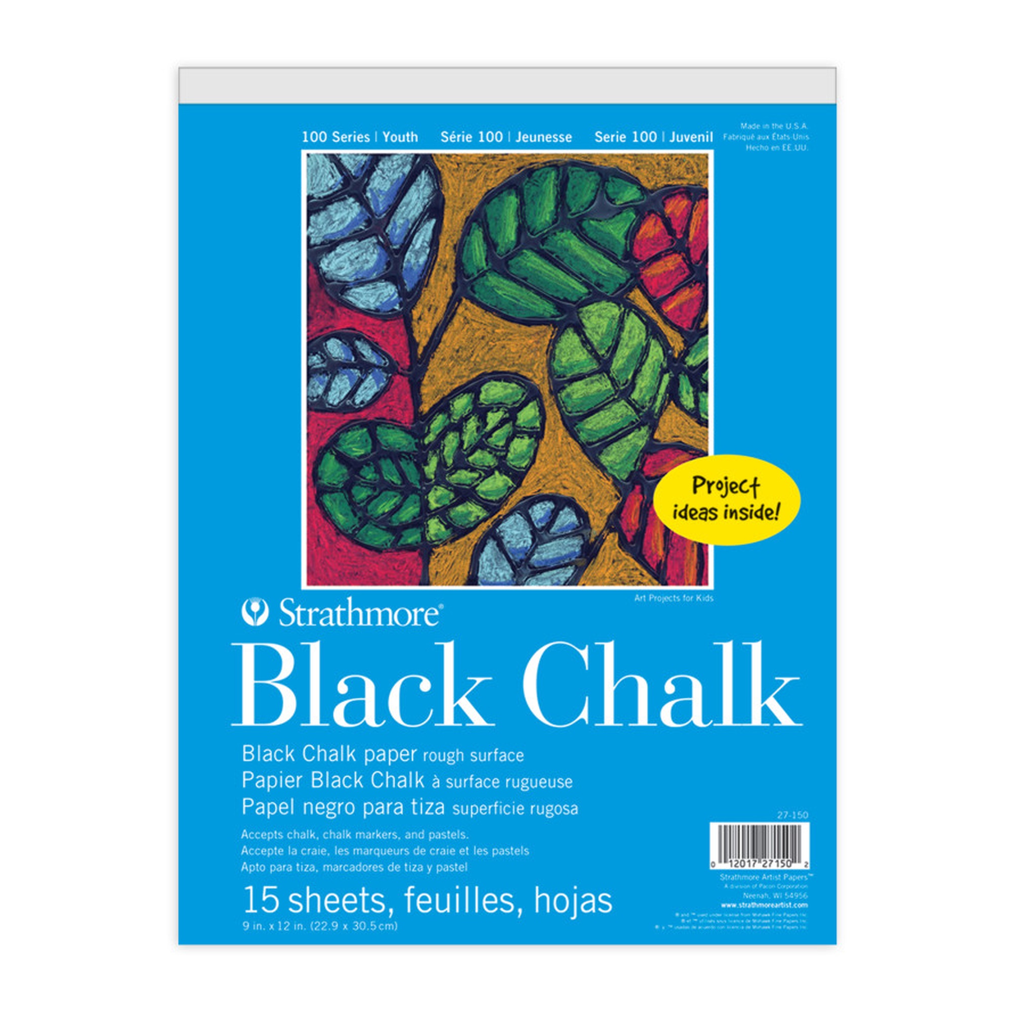 Black Chalk Paper Pad, 9 x 12 in., 15 Sheets