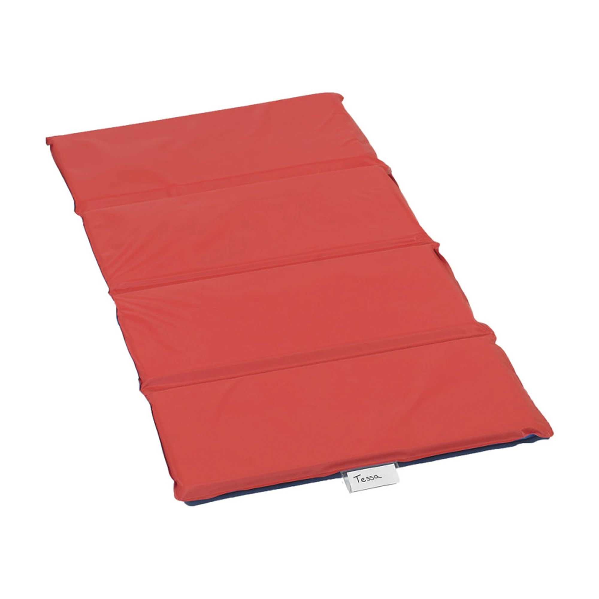 1-Inch Four-Section Folding Rest Nap Mat, Red/Blue