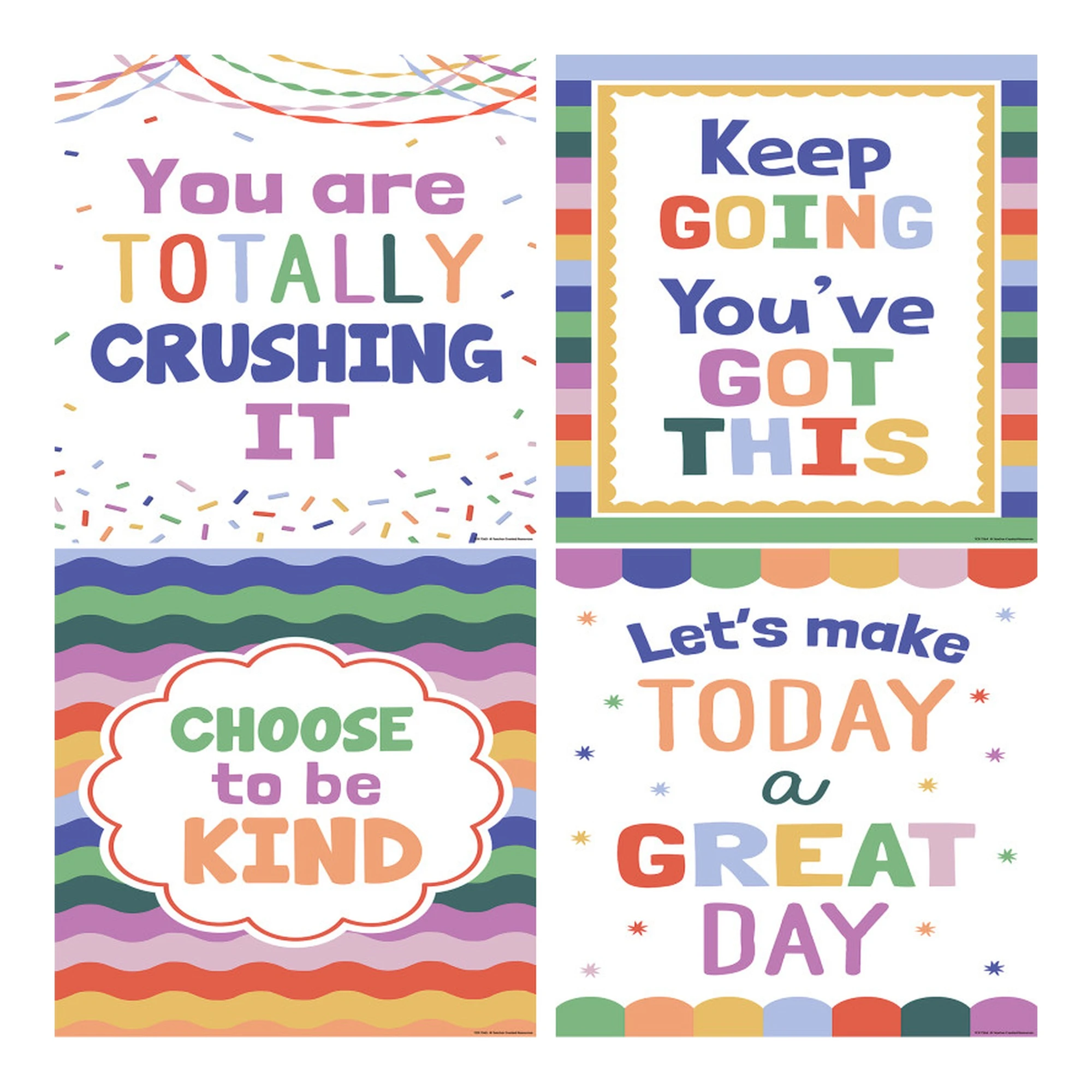 Colorful Positive Messages Classroom Posters, Set of 4