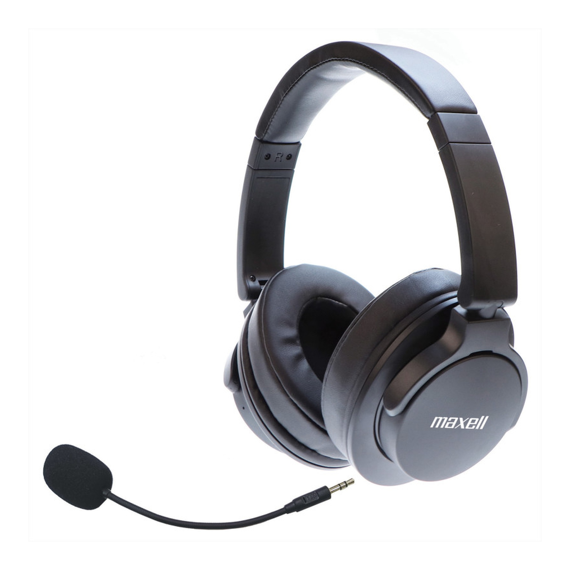 Wireless Active Noise Cancellation Headphones with Detachable Boom Microphone, Black