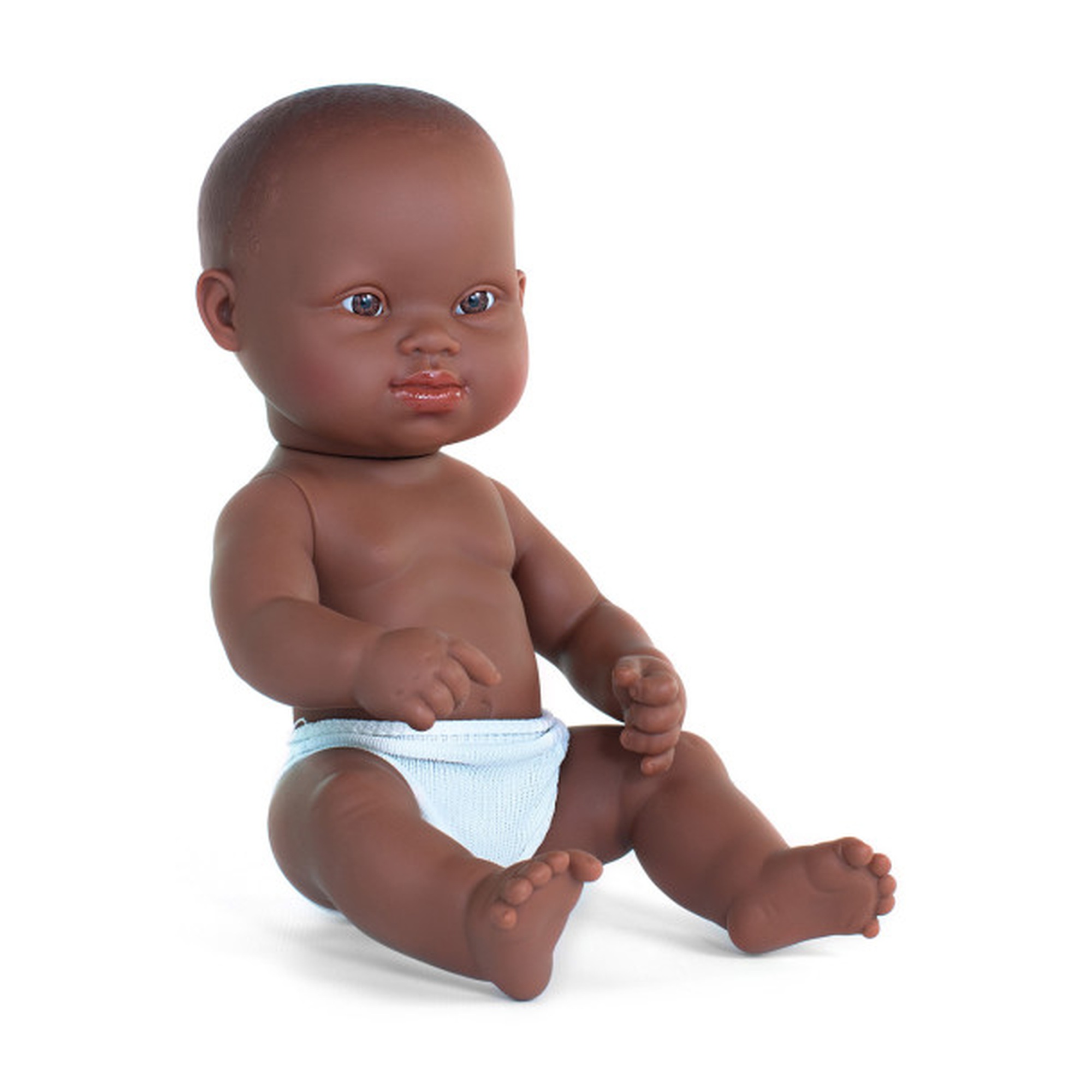African Girl Baby Doll with Down Syndrome, 12-5/8 in.