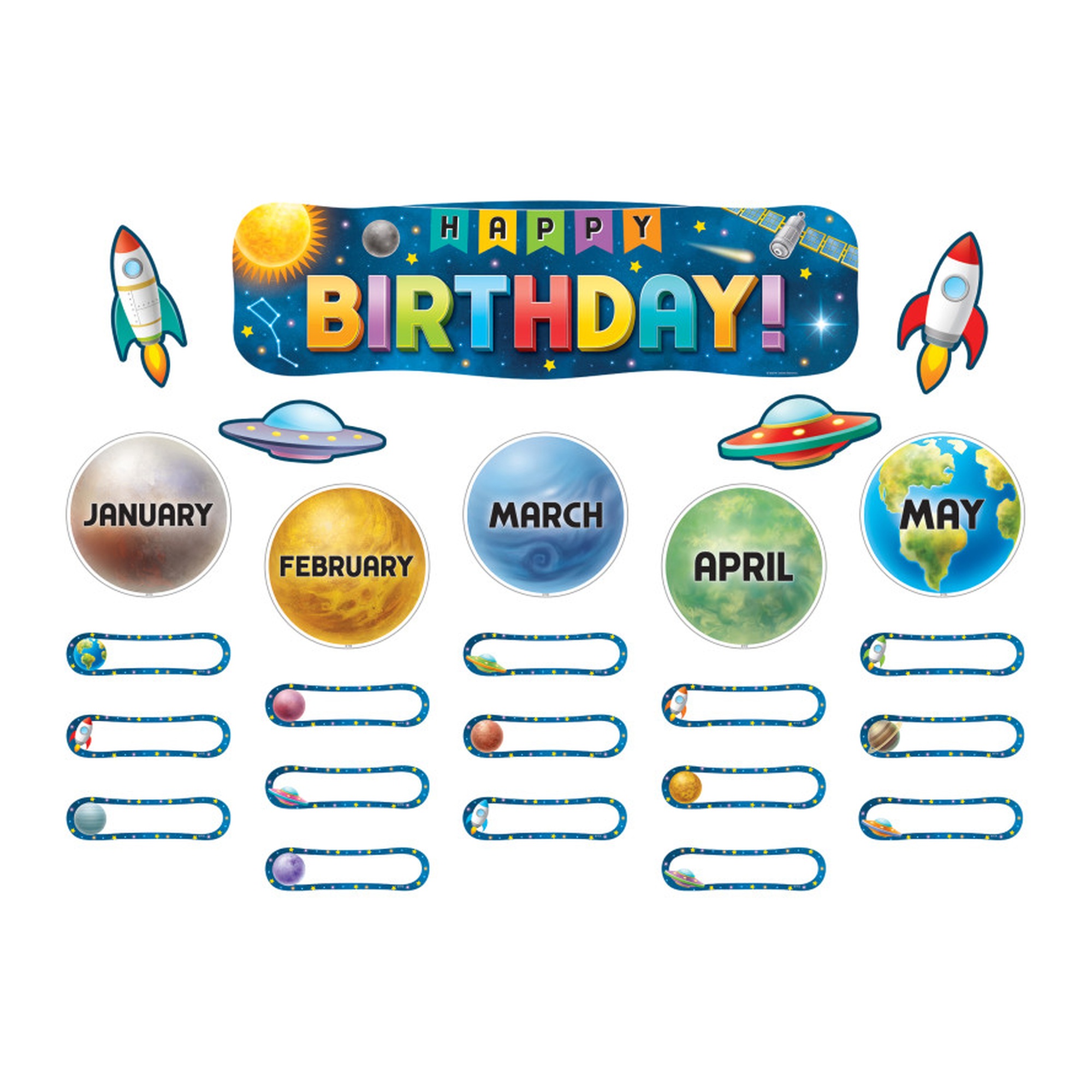 Cosmic Birthday Mini Bulletin Board Set