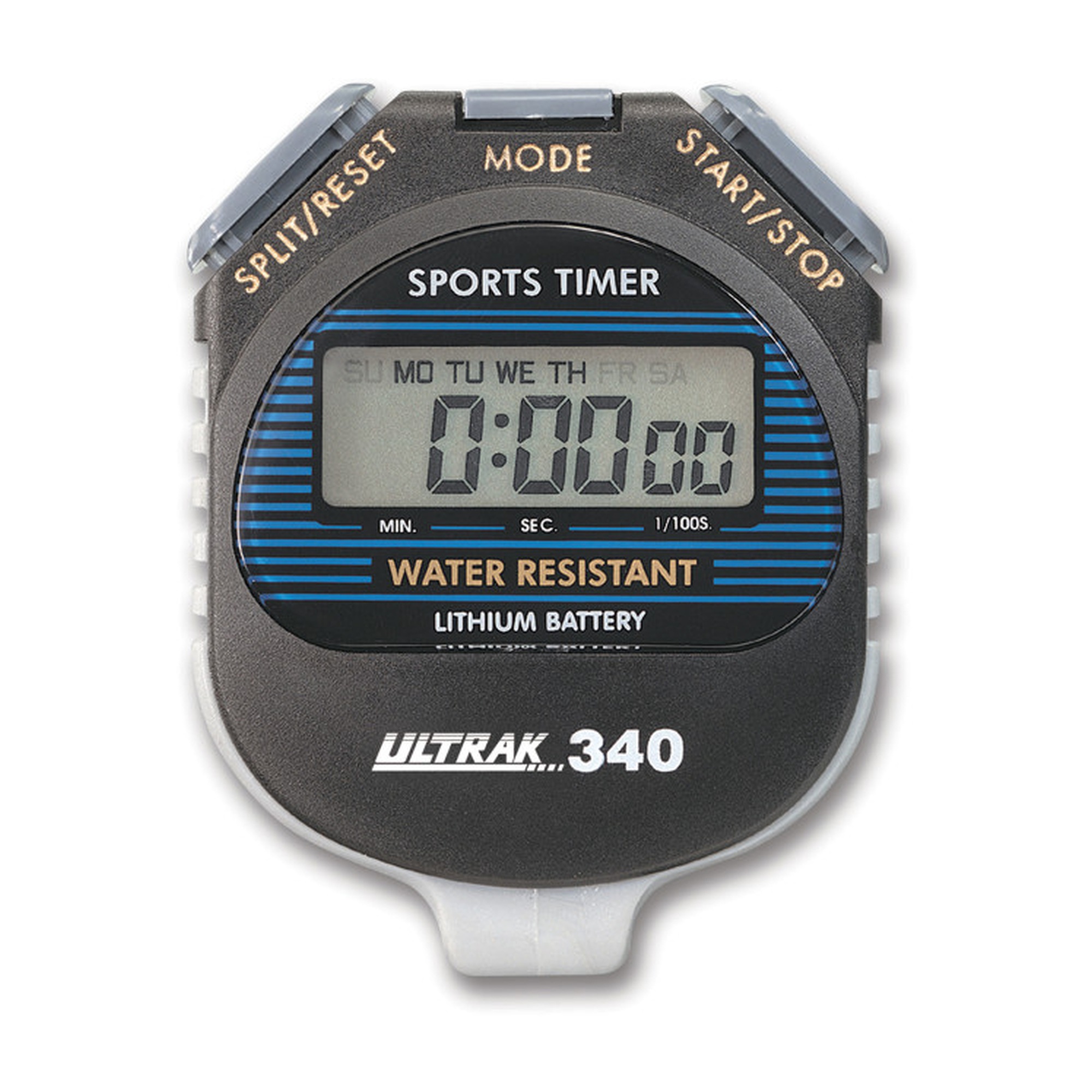 Water-Resistant Sports Timer with Lanyard, Black
