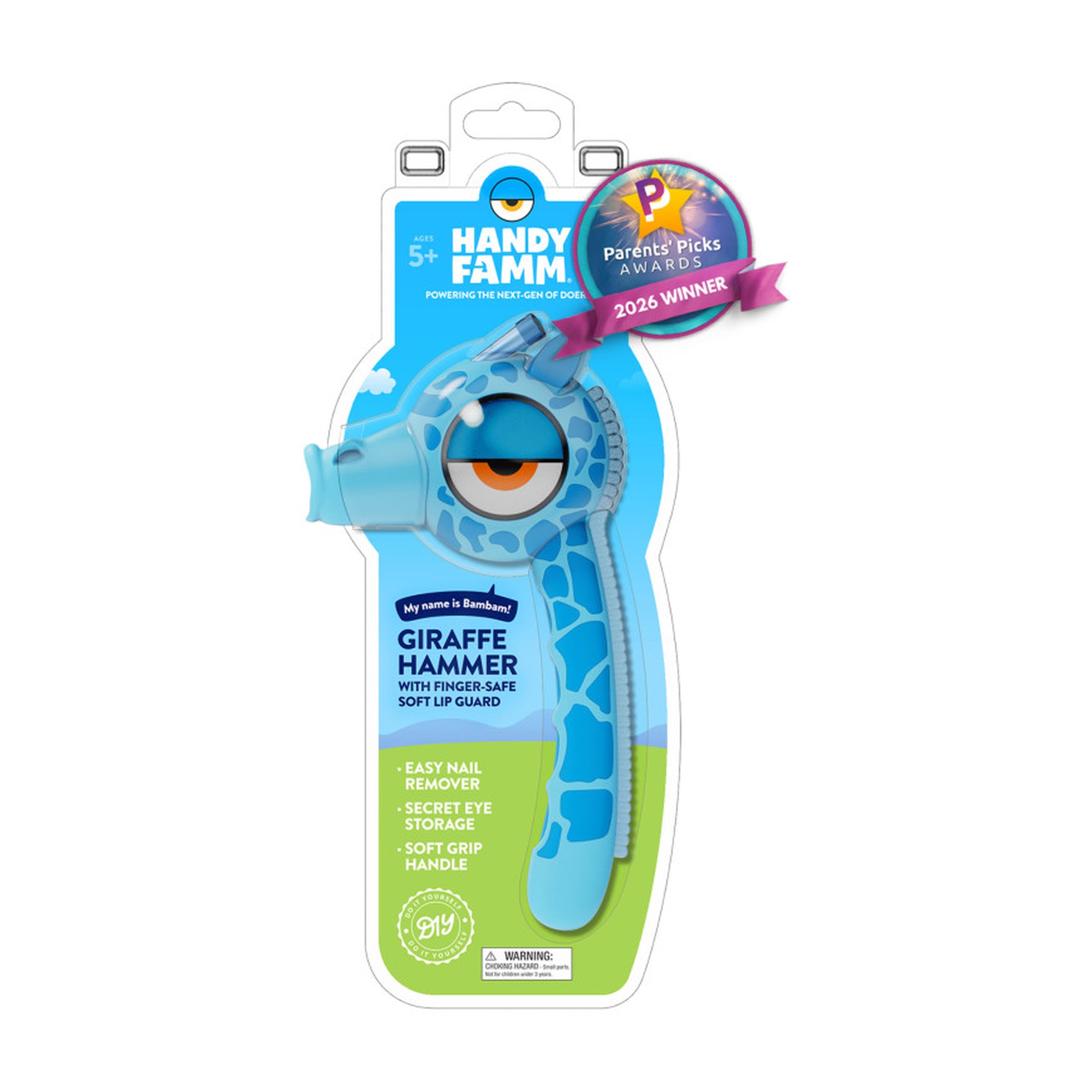 Giraffe Kids Hammer with Finger Guard and Storage