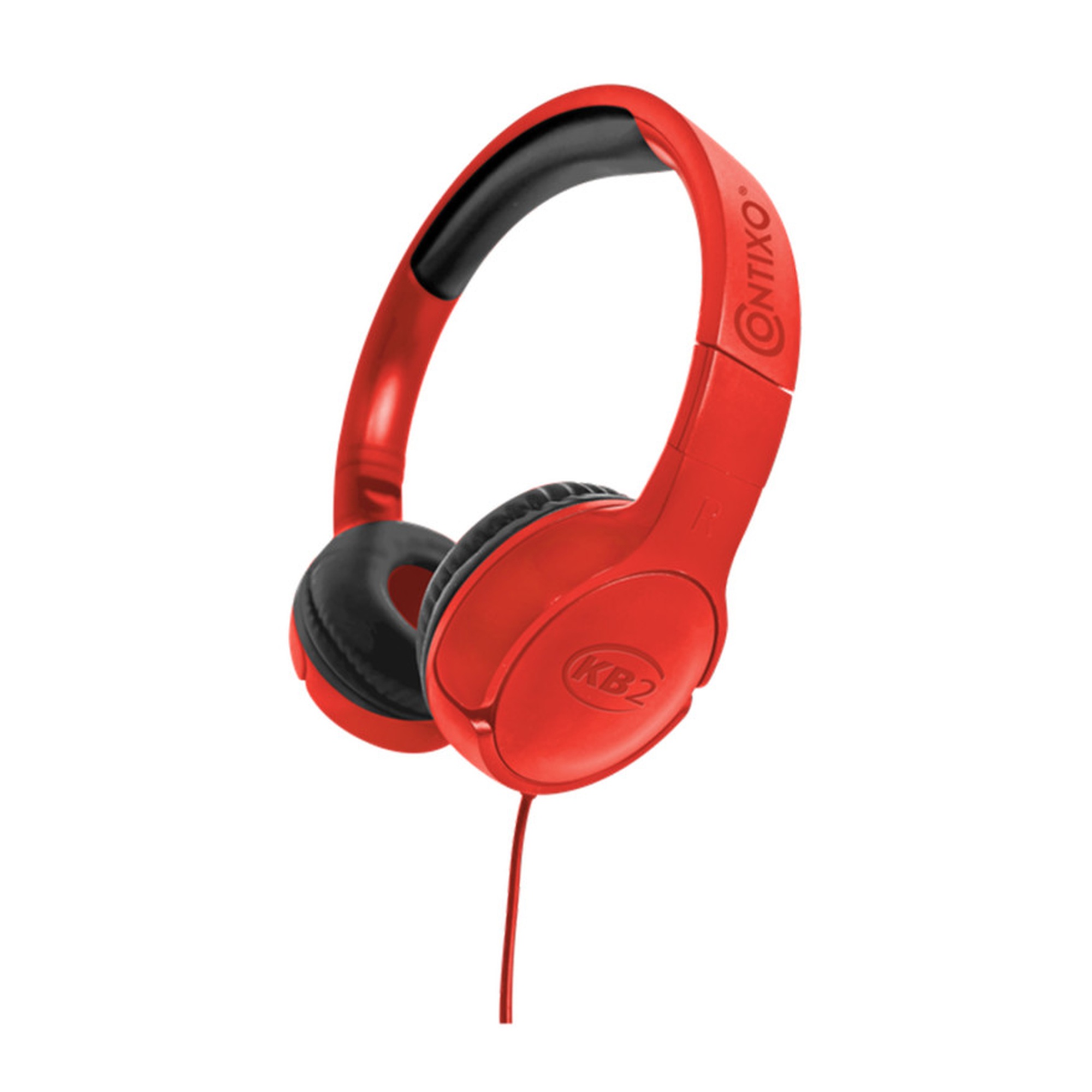 Kids' Wired Volume-Limiting On-Ear Headphones, Red/Black