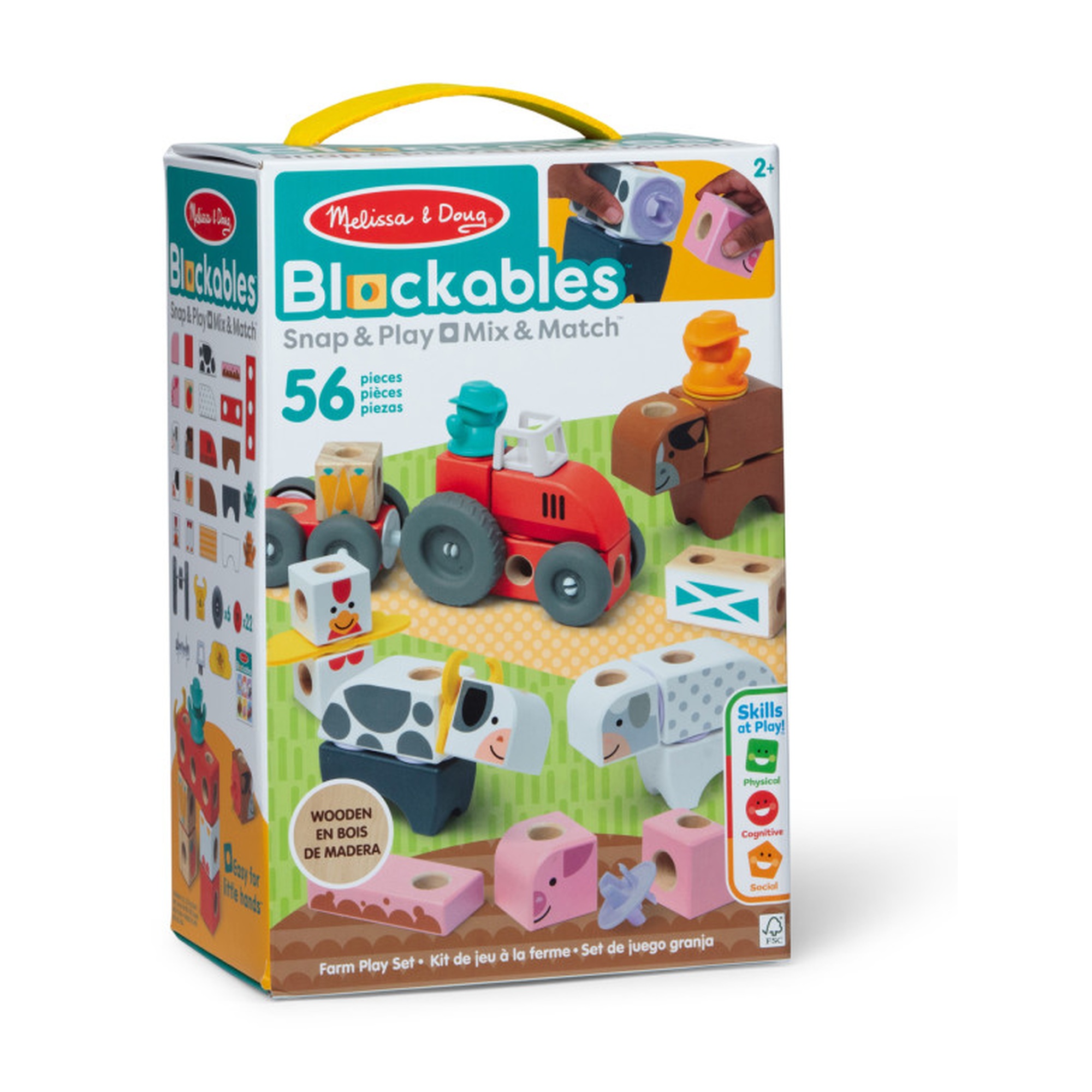 Farm Connect-and-Stack Building Play Set, 56 Pieces