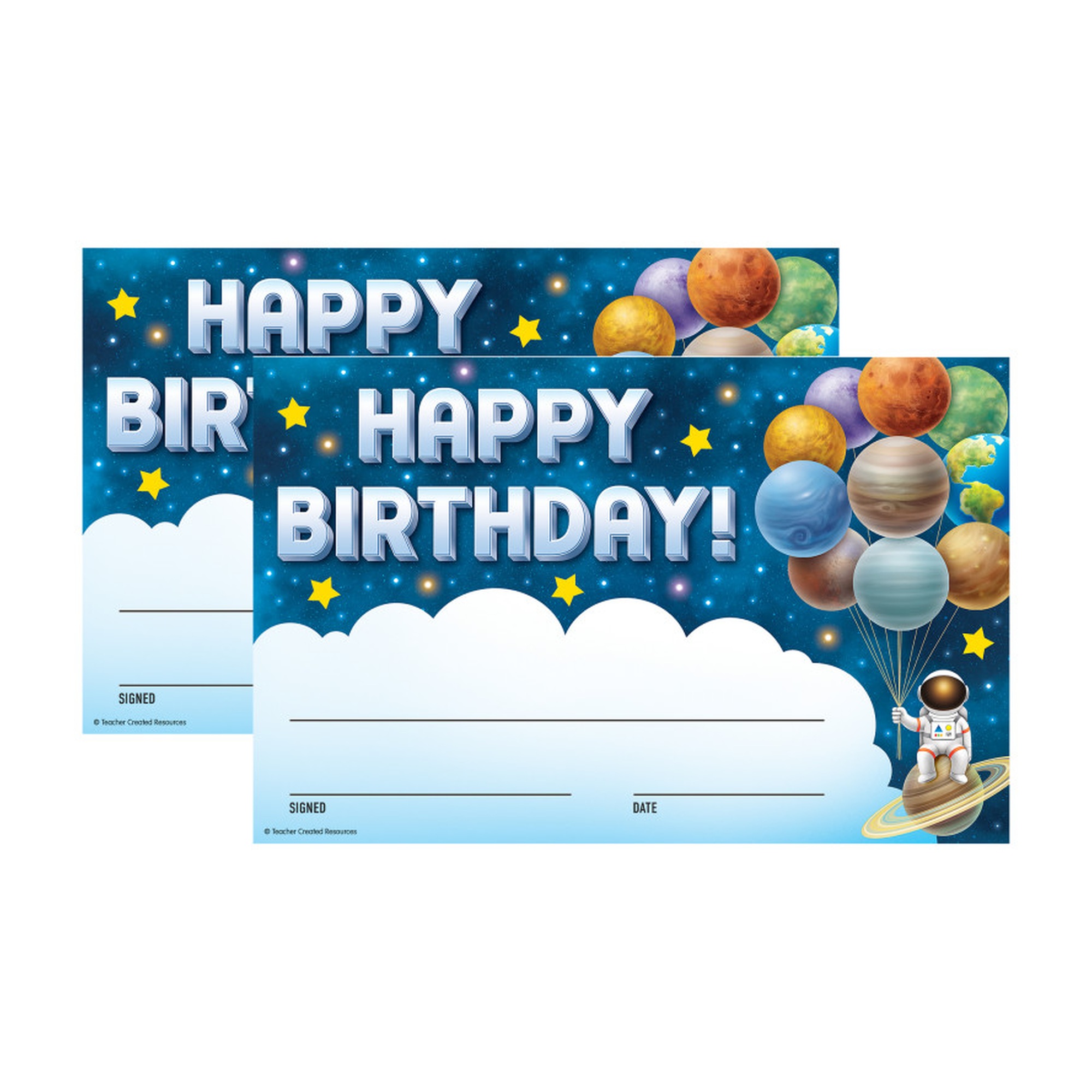 Outer Space Crew Happy Birthday Awards, 2-Pack