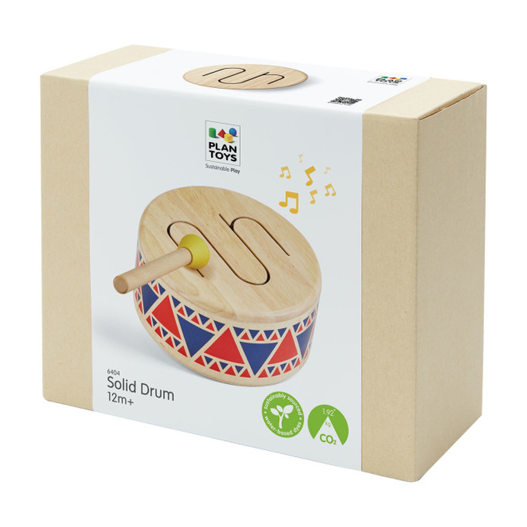 Solid Wooden Drum with Mallet