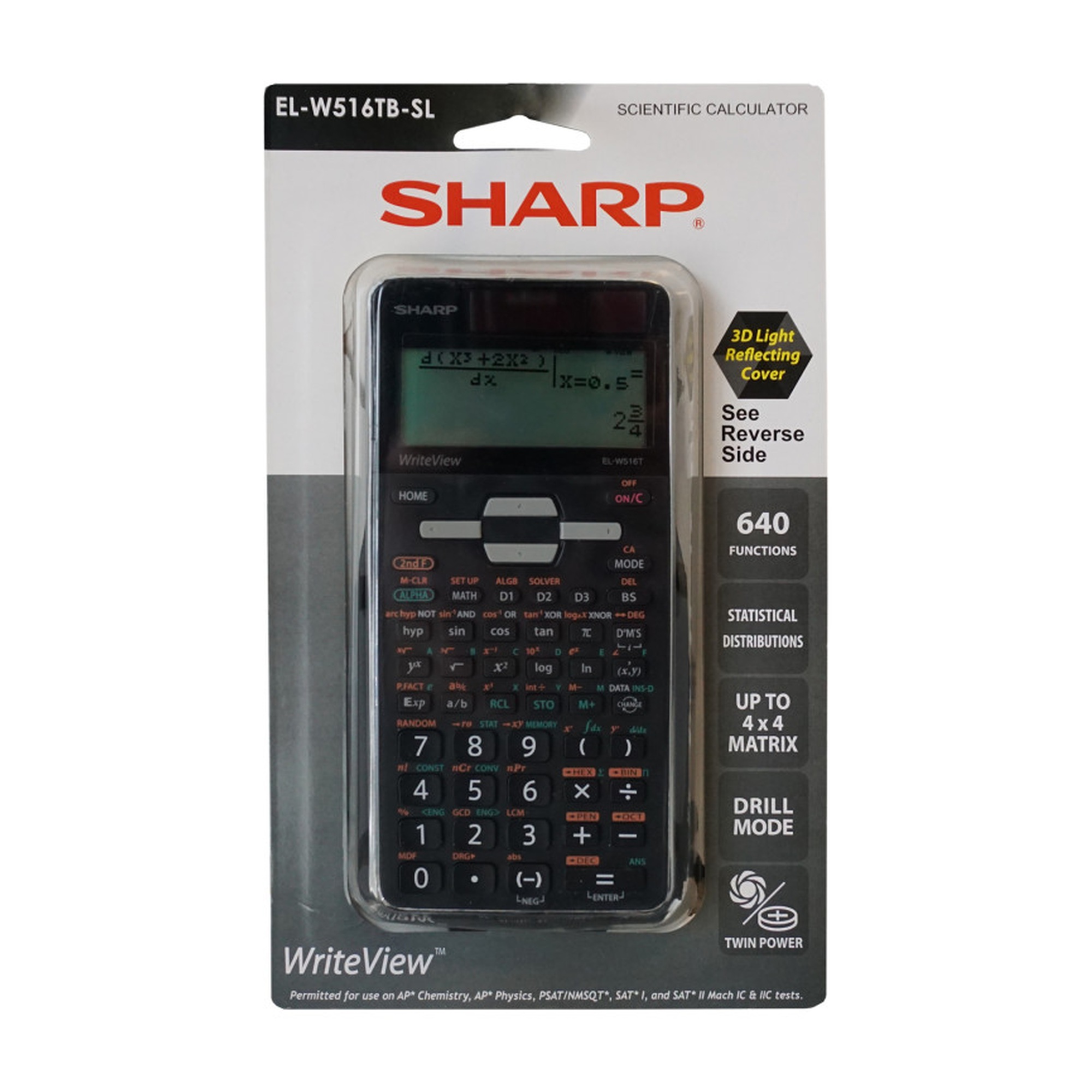 Advanced Scientific Calculator with 4-Line WriteView Display and Hard Cover