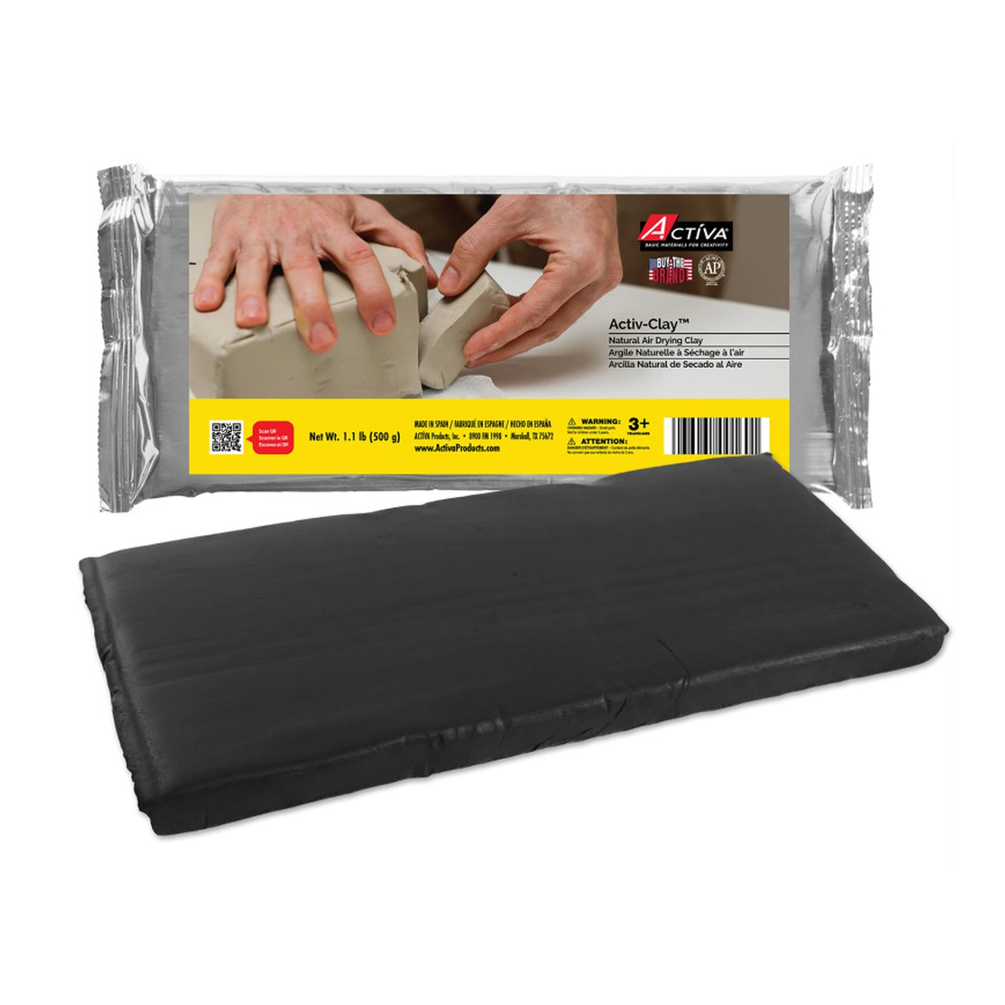 Black Air-Dry Modeling Clay, 1 lb
