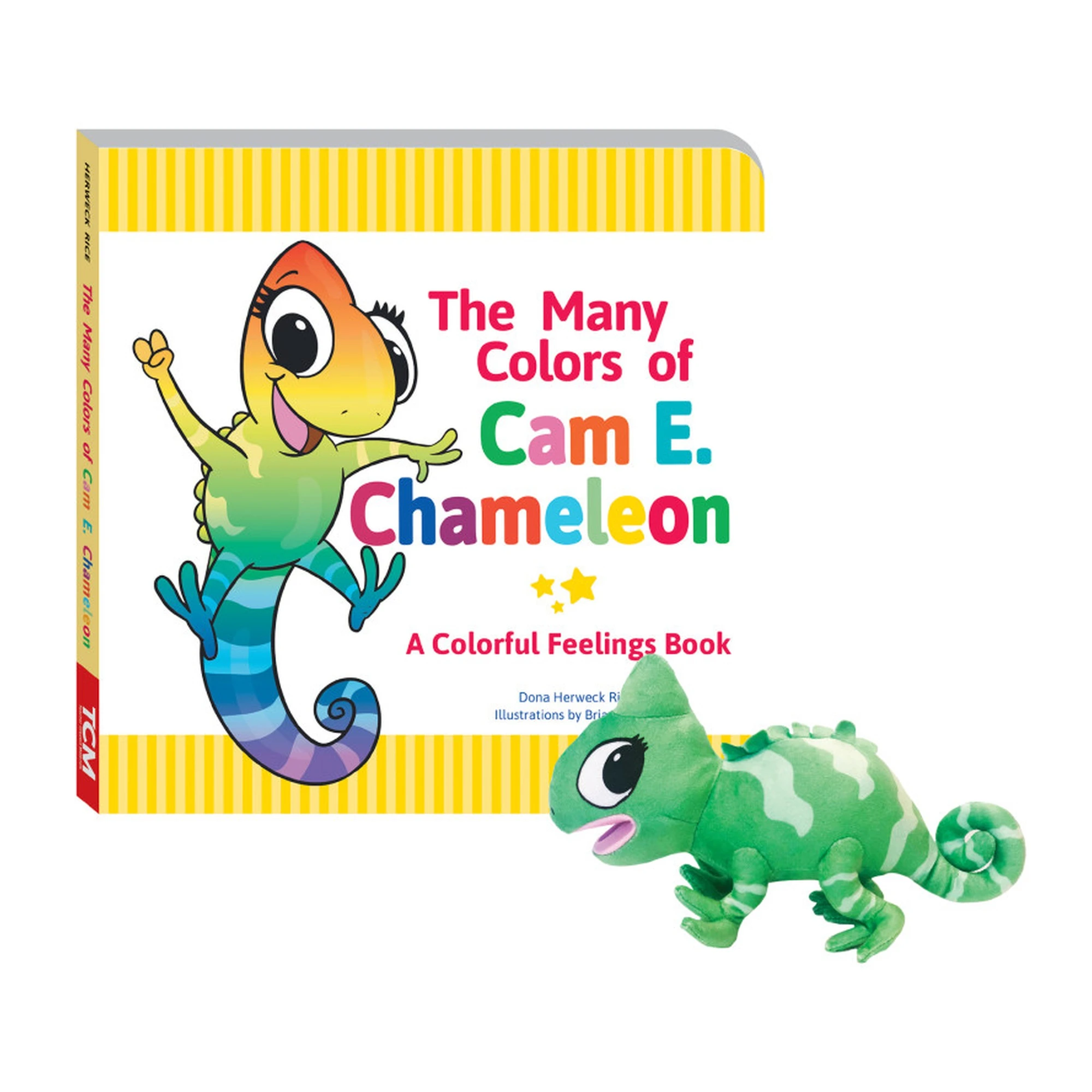 Cam E. Chameleon Feelings Board Book and Plush Set