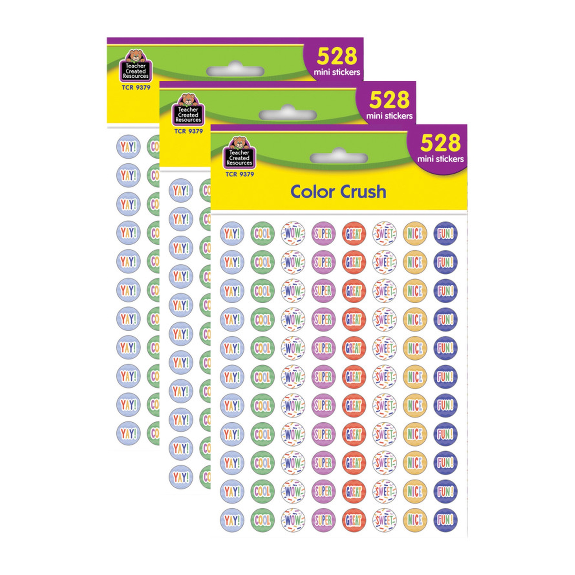 Color Crush Mini Stickers, 3-Pack