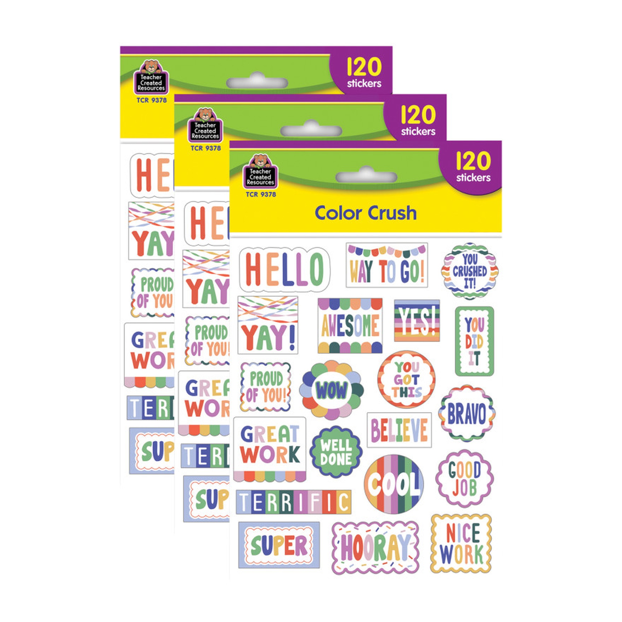 Color Crush Stickers, 3-Pack