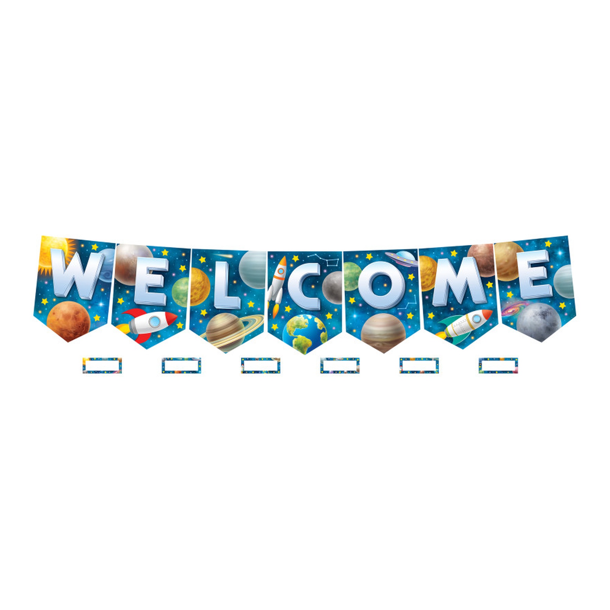 Outer Space Welcome Pennant Bulletin Board Set