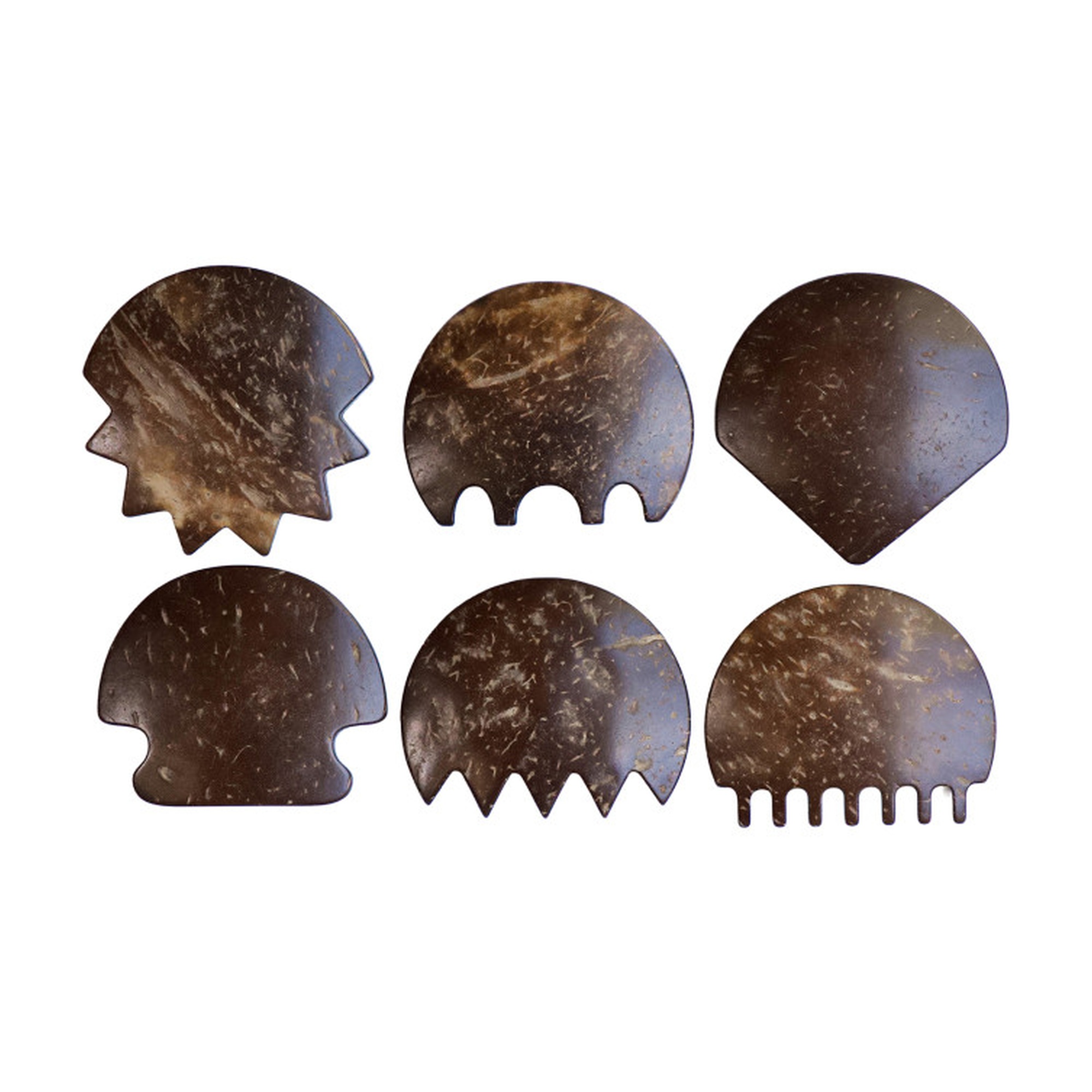 Natural Coconut Shell Modeling Tools, 6-Piece Set