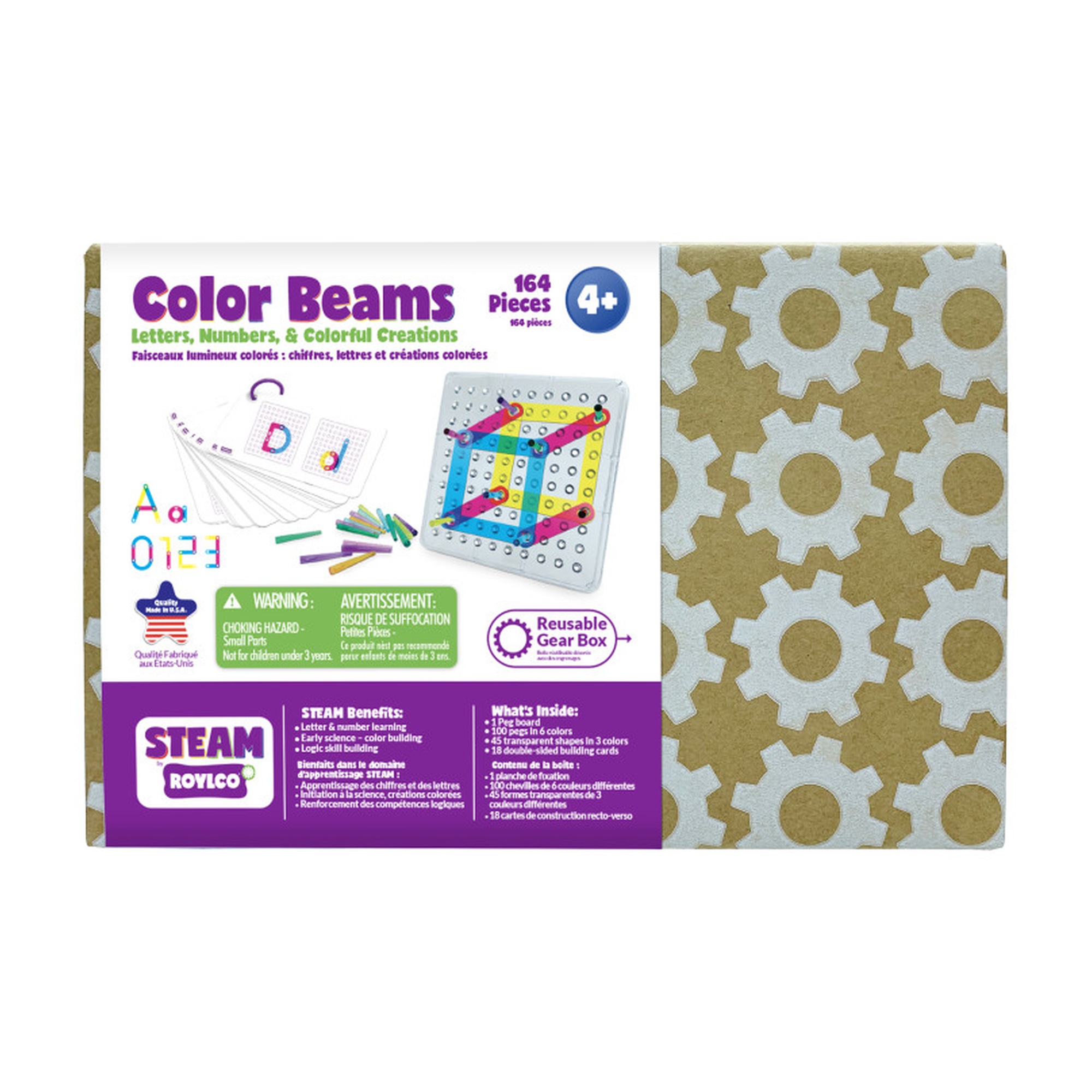 Color Beam Peg Board Set, 164 Pieces