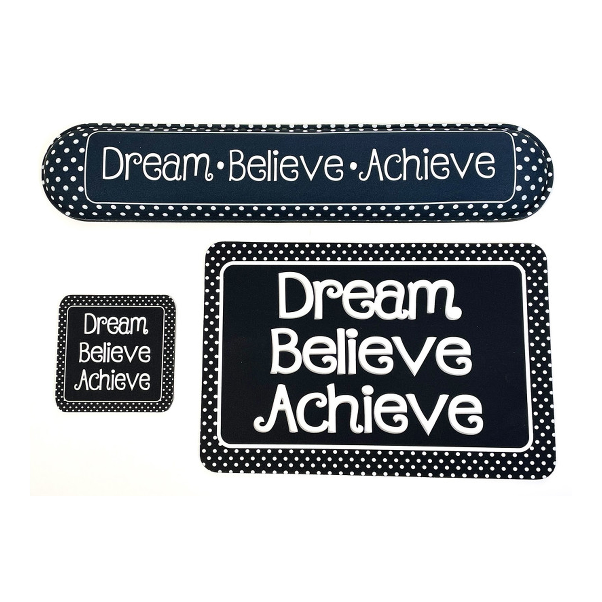 Dream Believe Achieve 3-Piece Computer Desk Mat Set