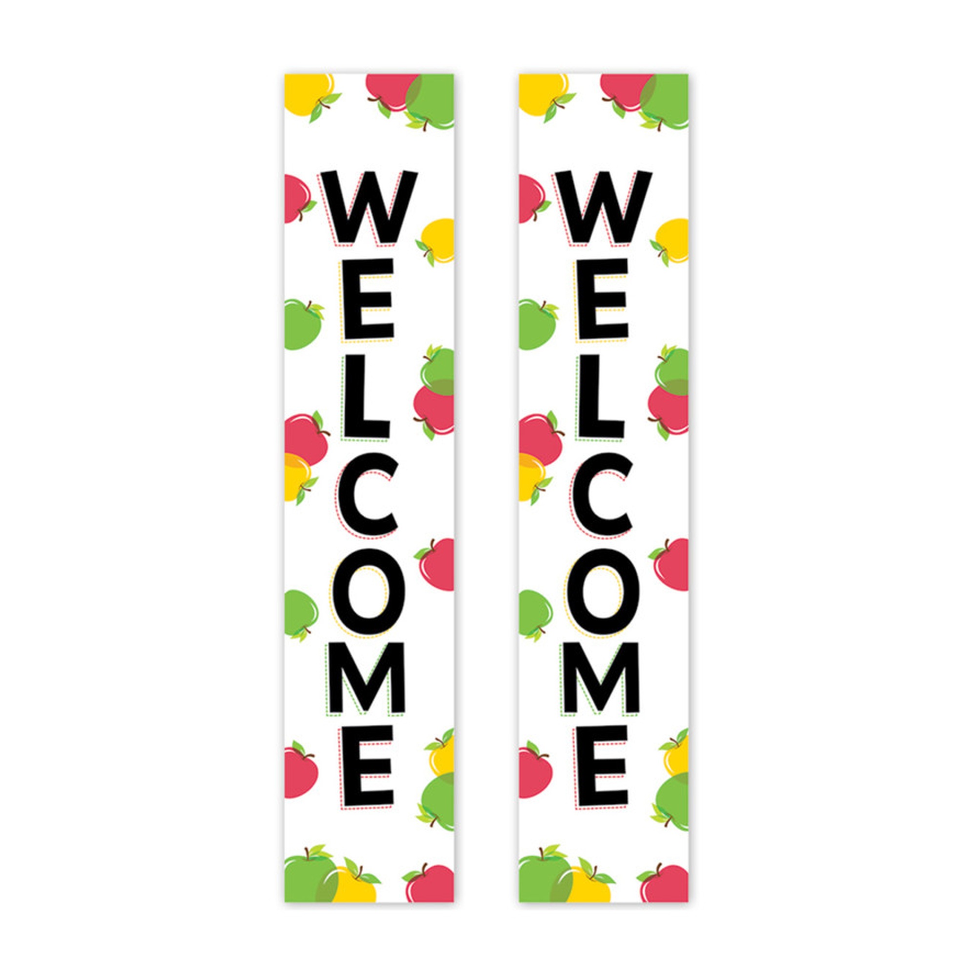 Apple-Themed Two-Sided Classroom Welcome Banner, Pack of 2