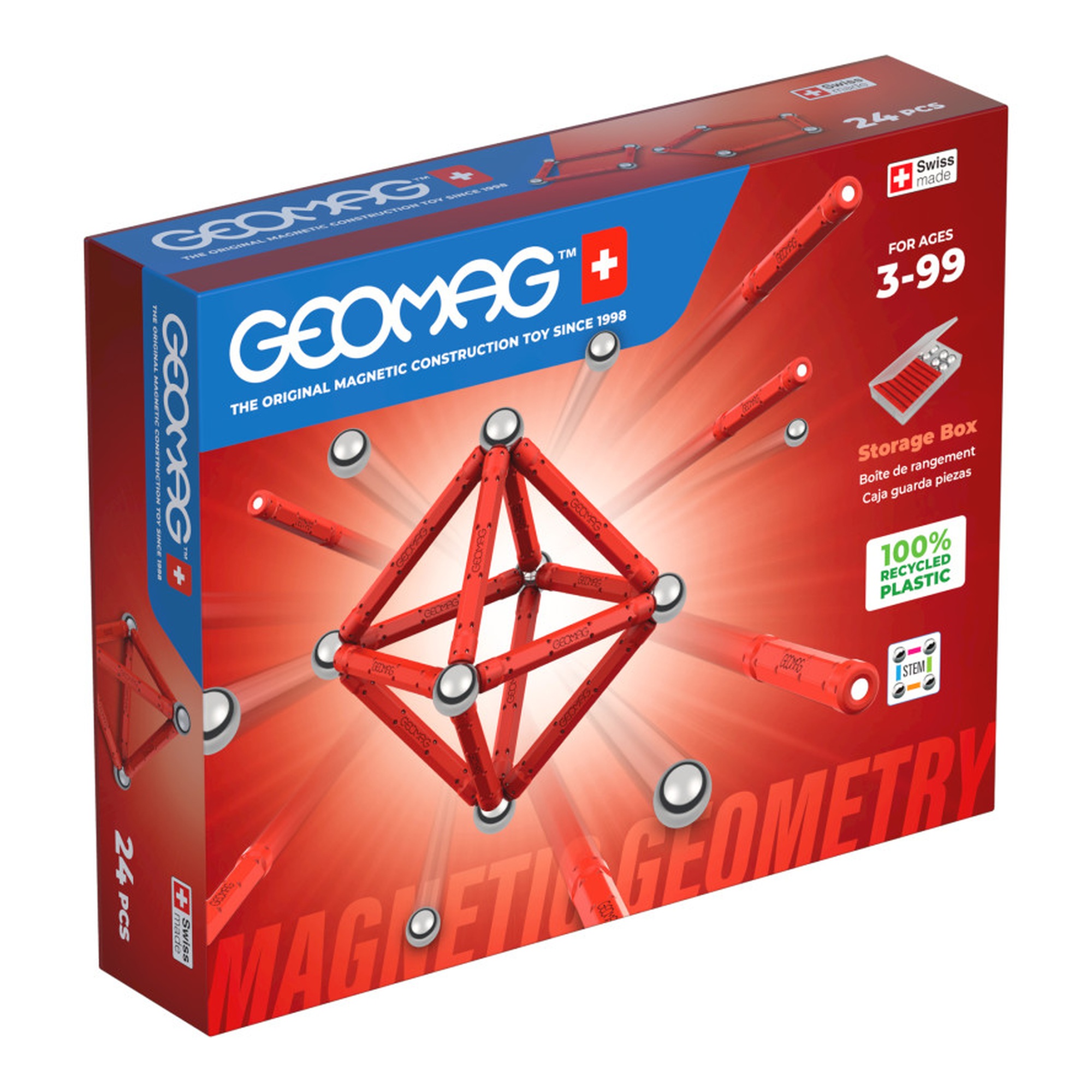 Classic Magnetic Geometry Construction Set, 24 Pieces