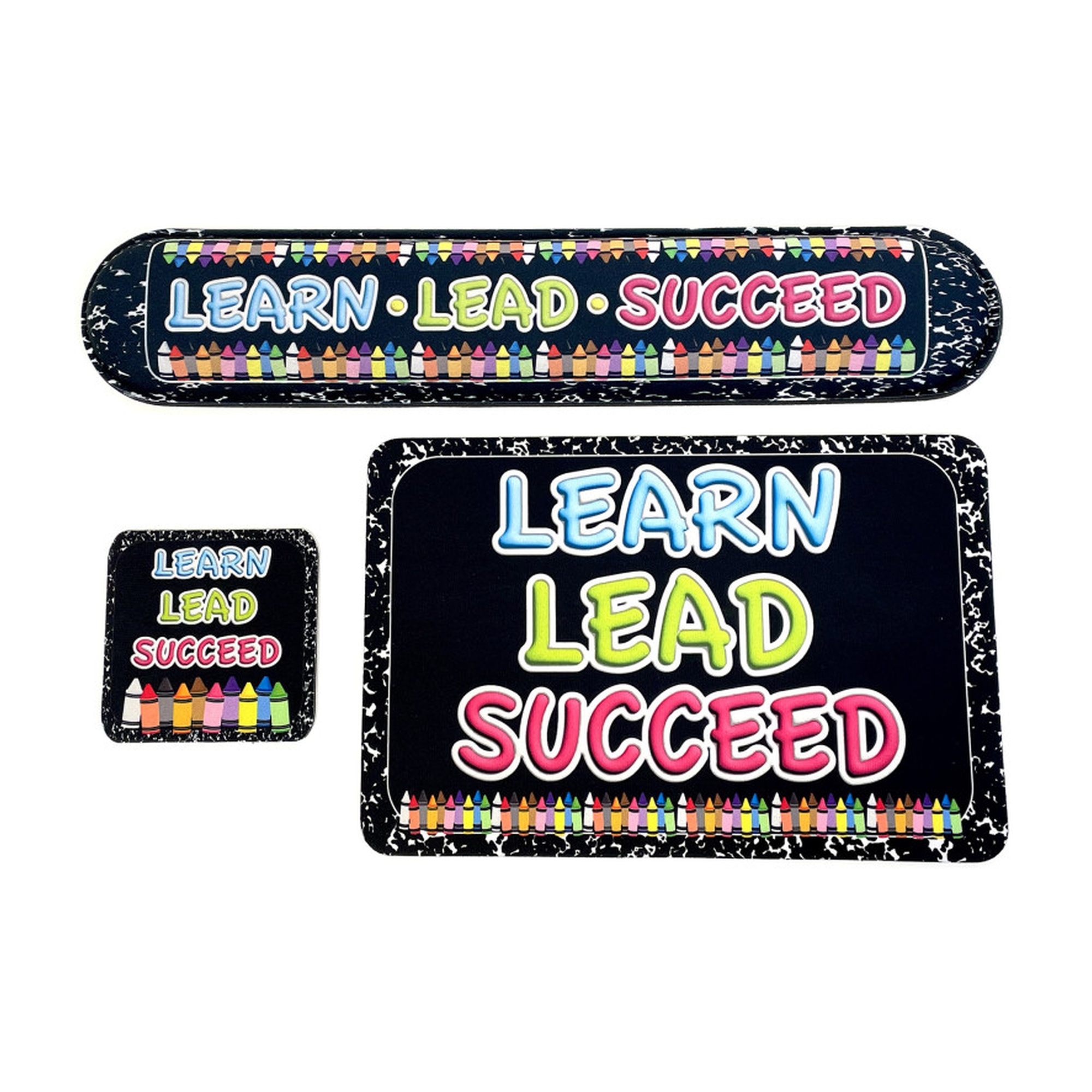 Learn Lead Succeed 3-Piece Computer Desk Accessory Set