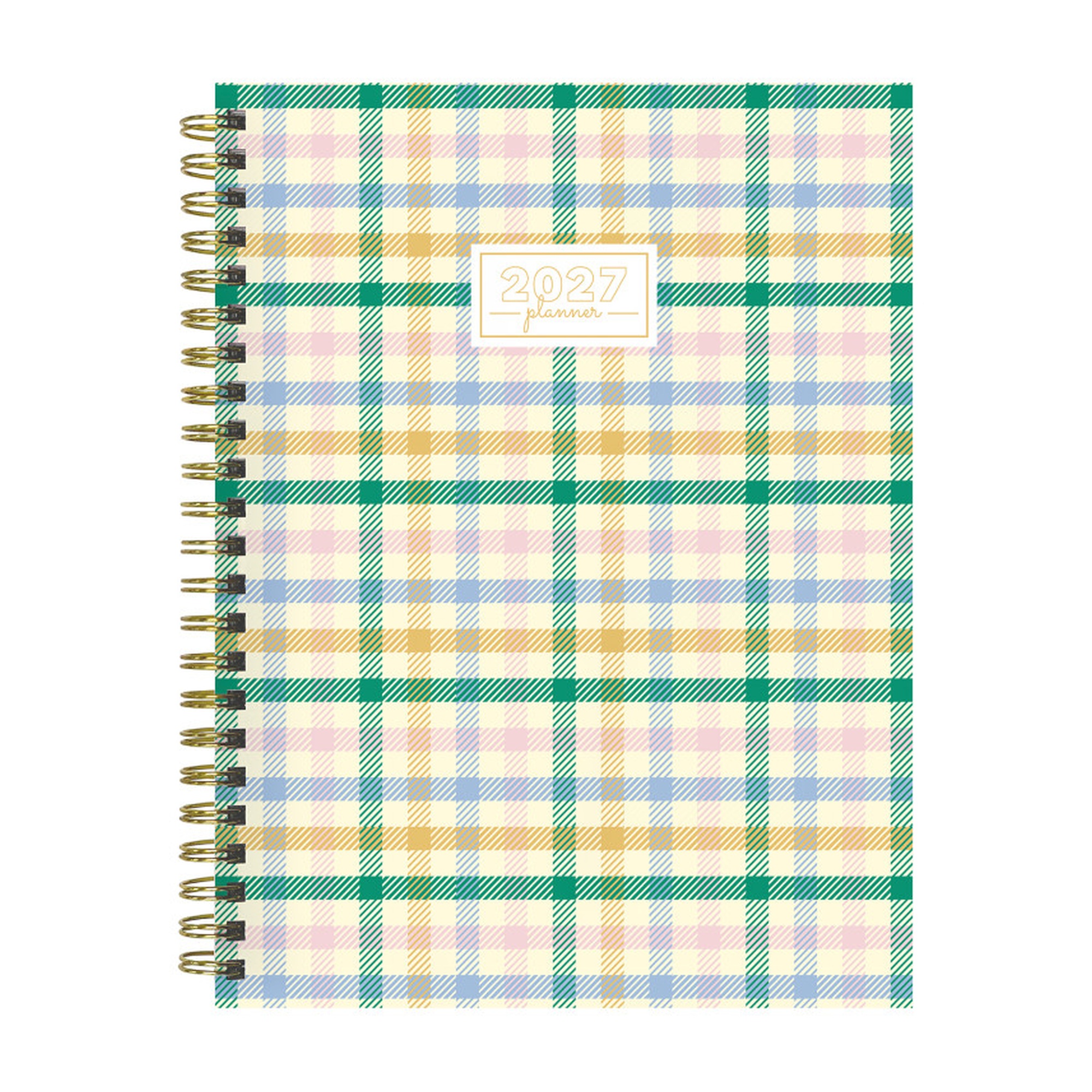 Pastel Plaid 2027 Weekly Monthly Planner