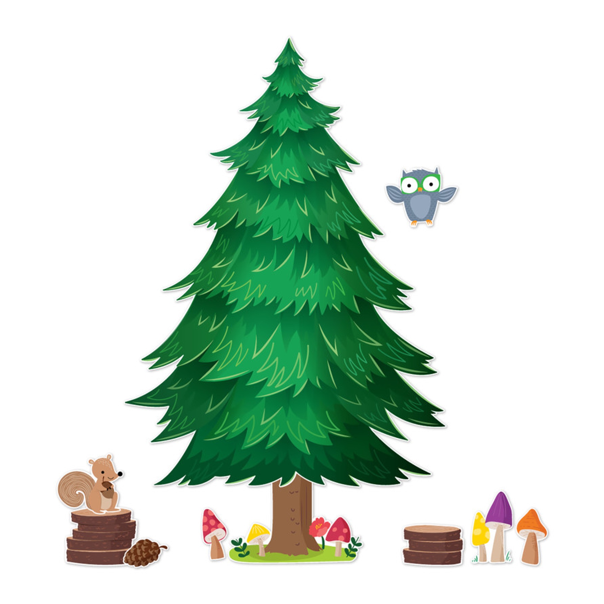 Woodland Friends Jumbo Pine Tree Classroom Display Set