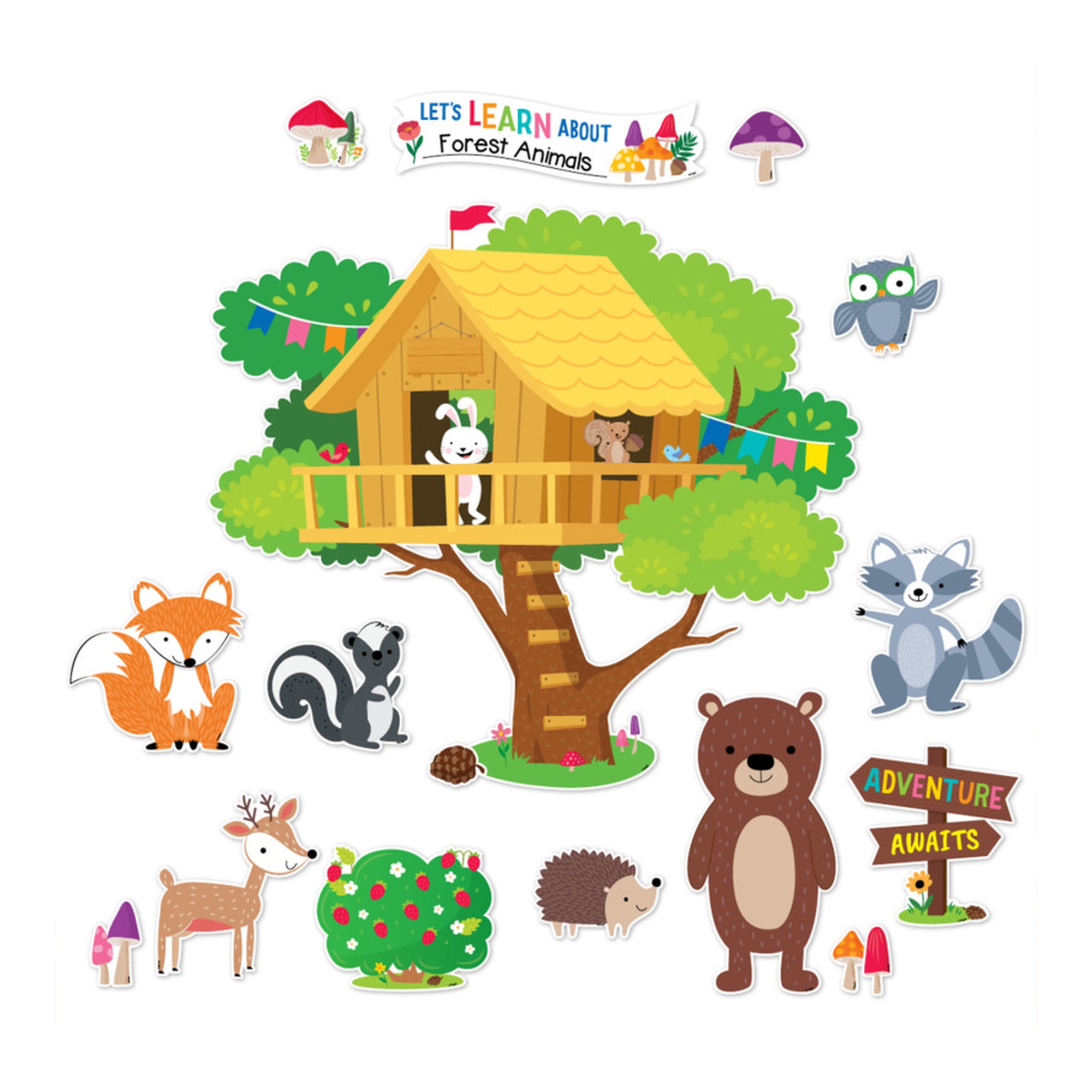 Woodland Friends Treehouse Bulletin Board Display Set