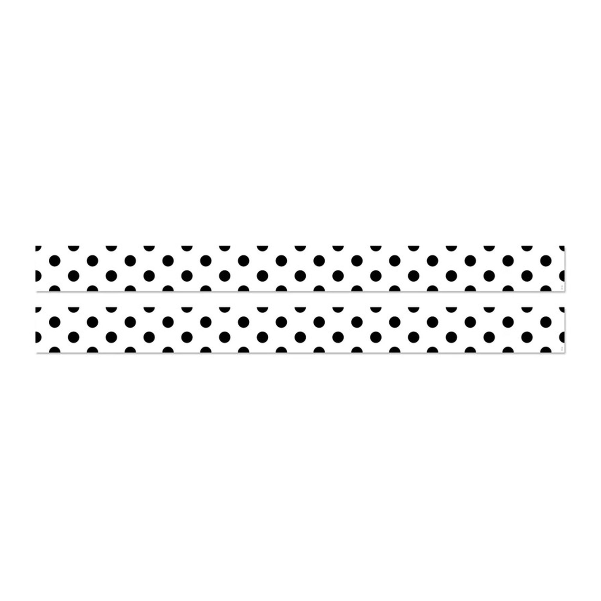 Black Polka Dot Bulletin Board Border, 2-Pack