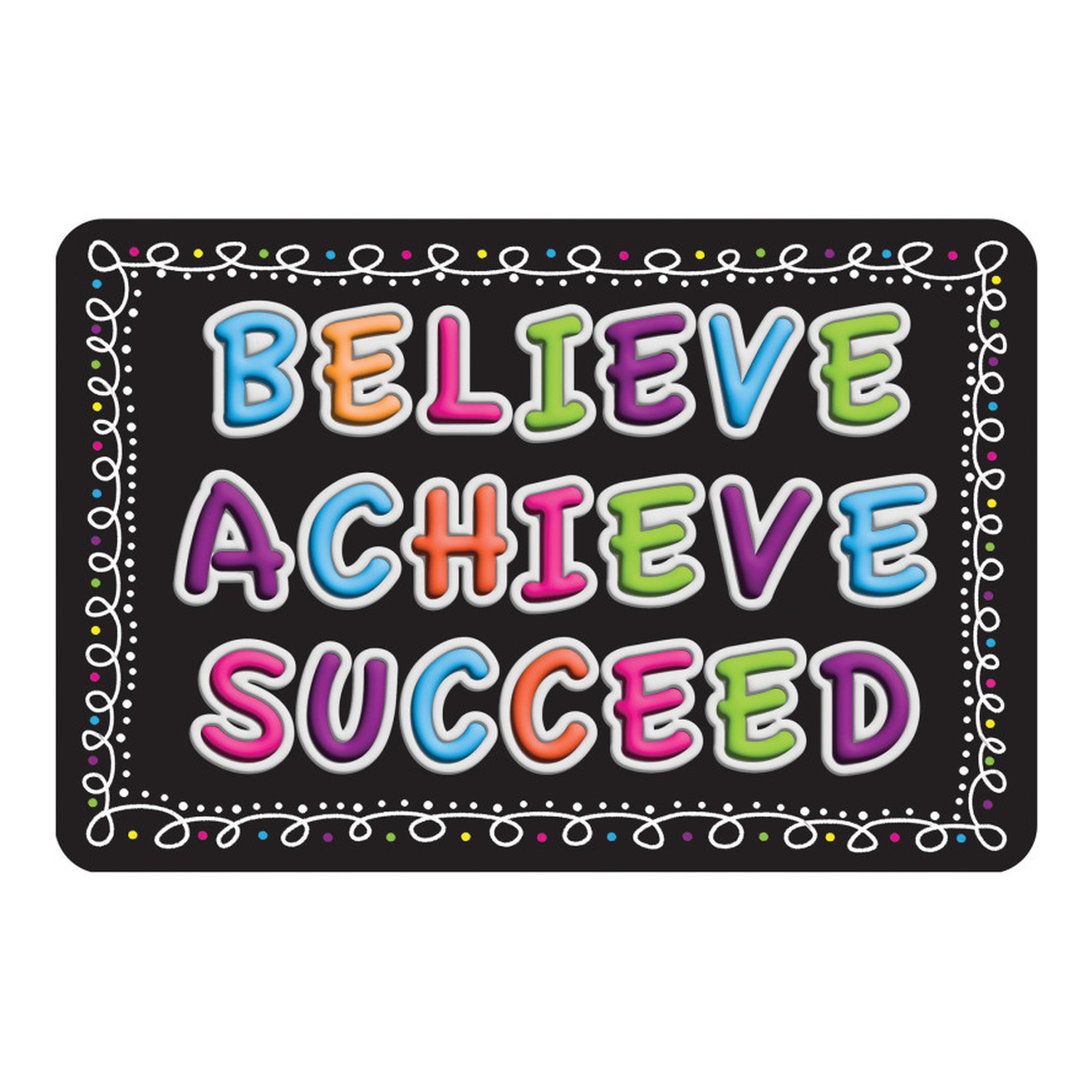 Believe Achieve Succeed Chalk Loops Mouse Pad