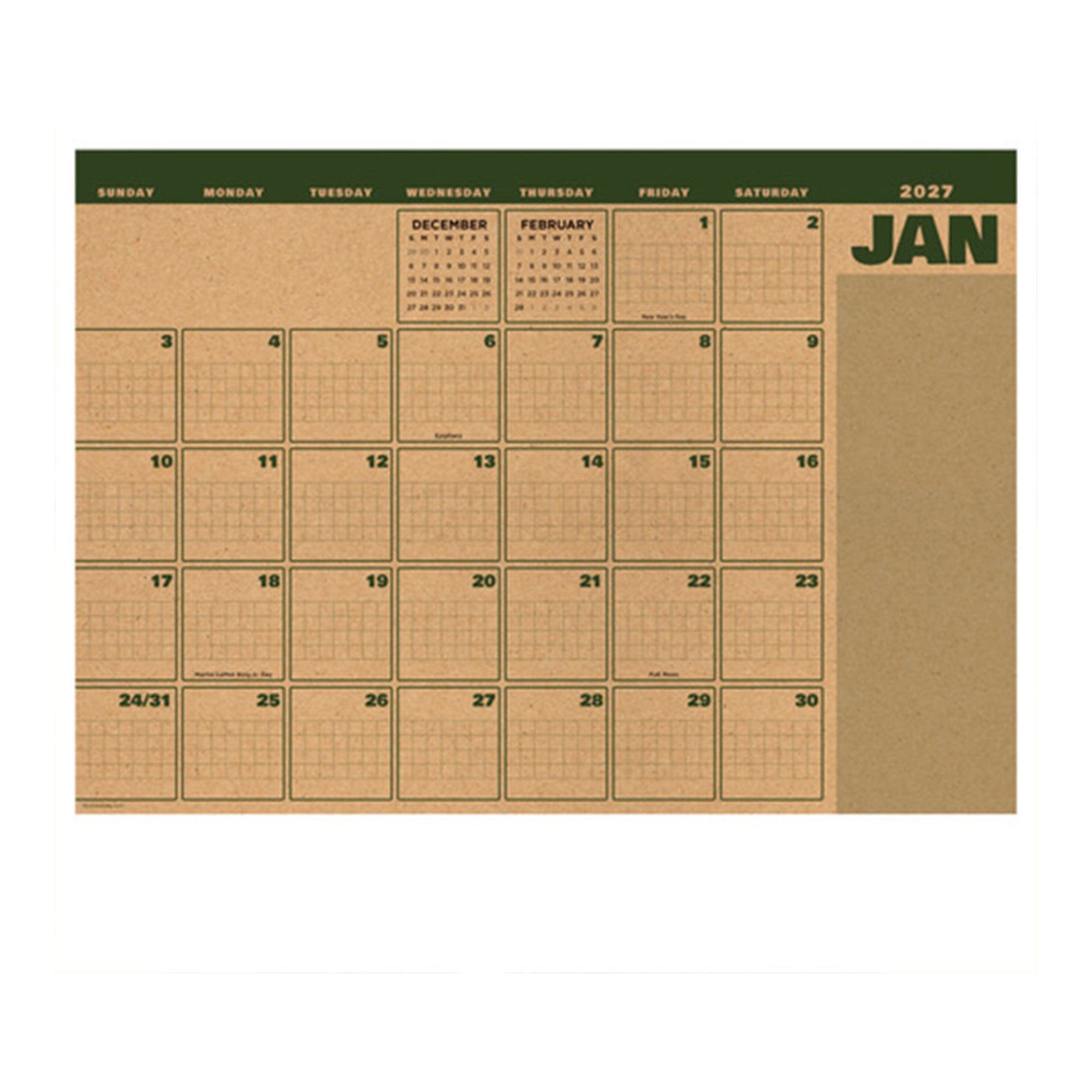 2027 Trail + Timber Medium Desk Pad Calendar