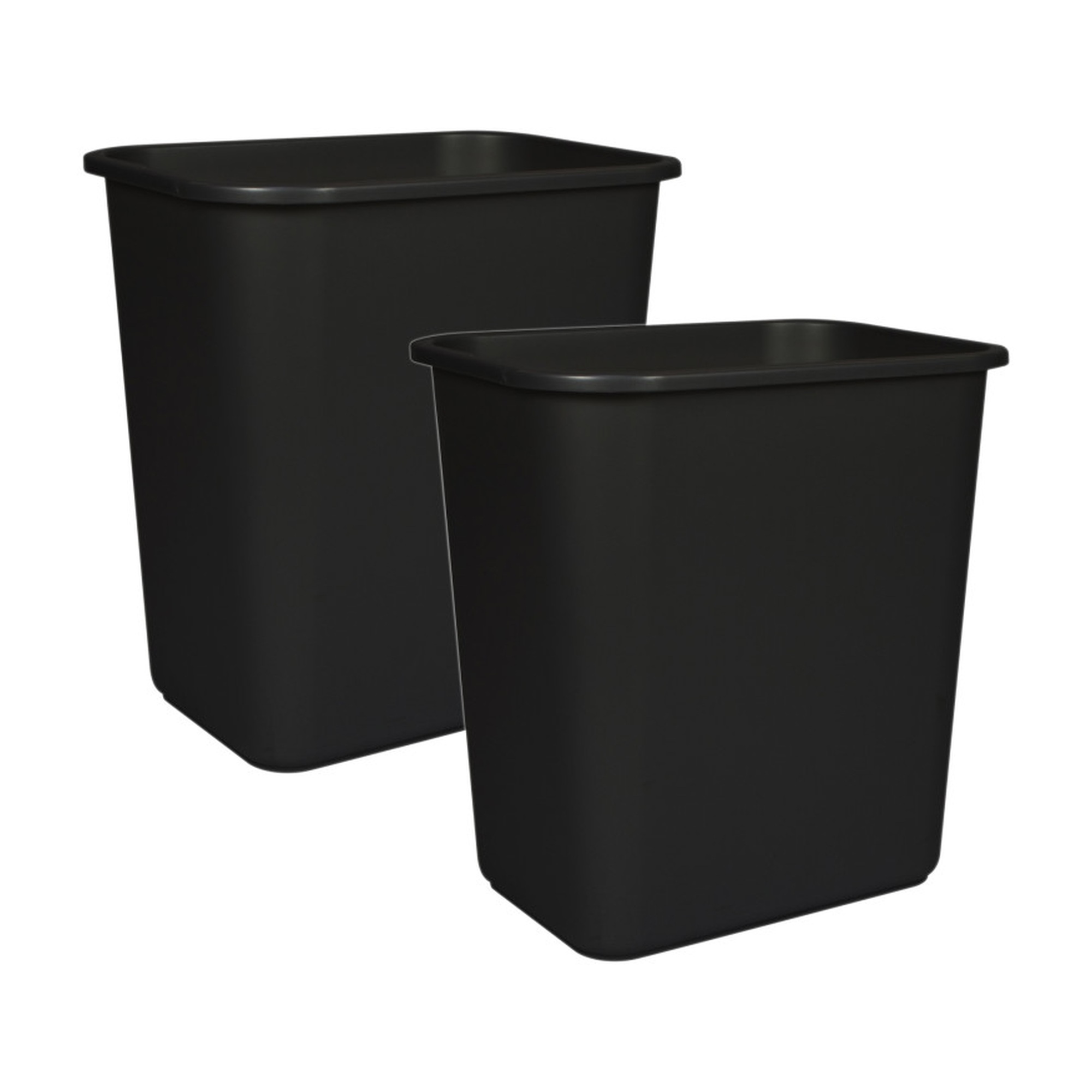 Black 7 Gallon Waste Basket, 2-Pack