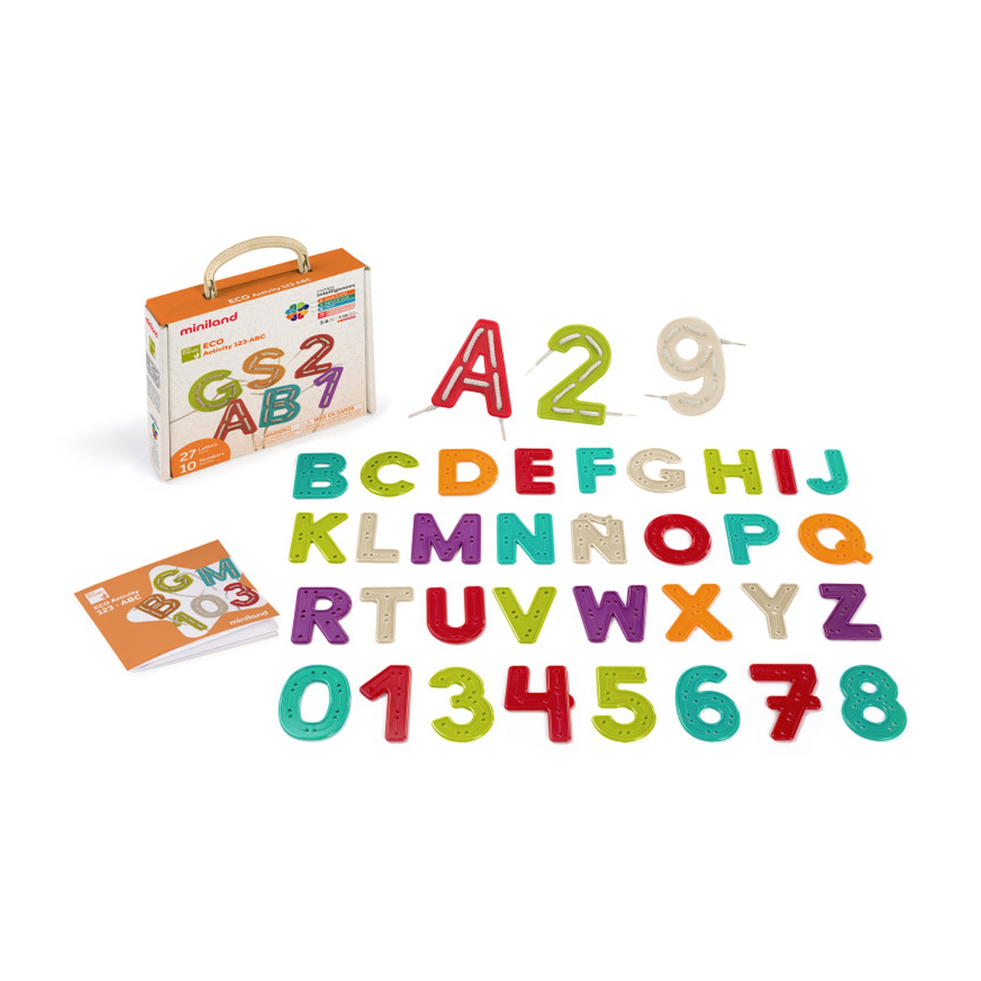ECO Alphabet and Number Lacing Activity Set, 49 Pieces