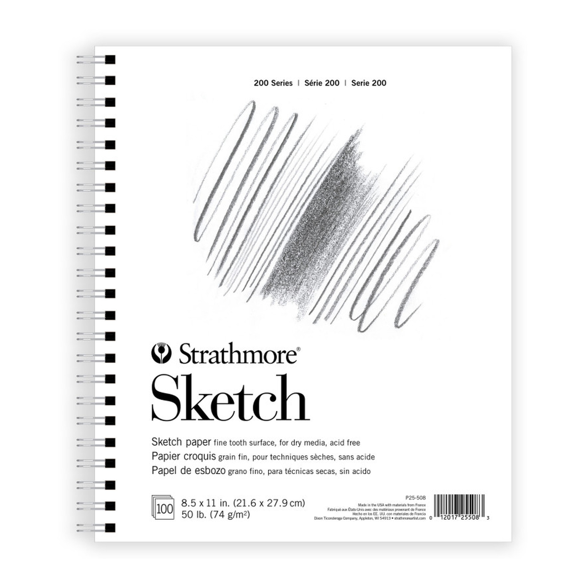 Wire-Bound Sketch Paper Pad, 100 Sheets, 8.5 x 11 Inch