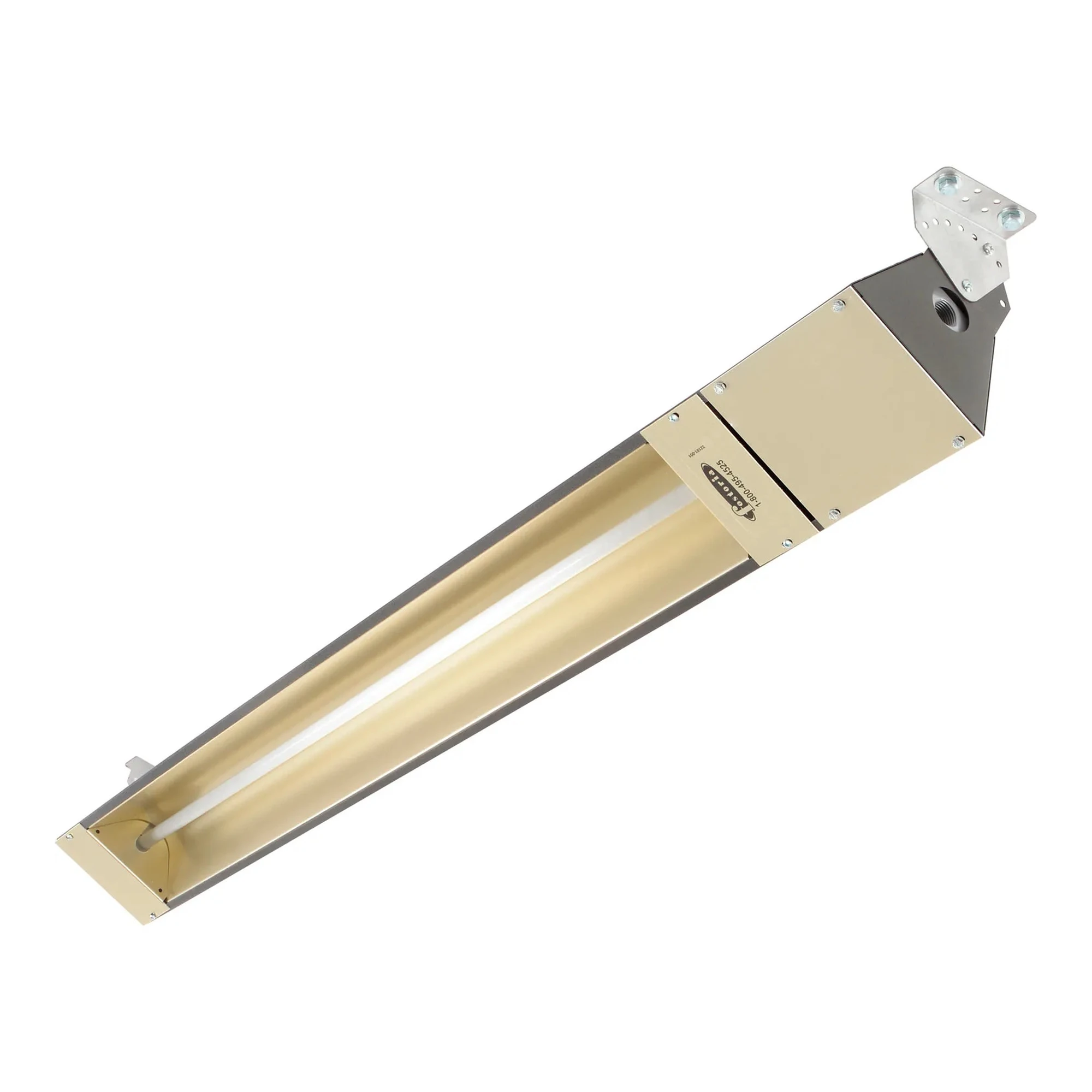 Brown quartz infrared spot heater with steel housing and aluminum reflector